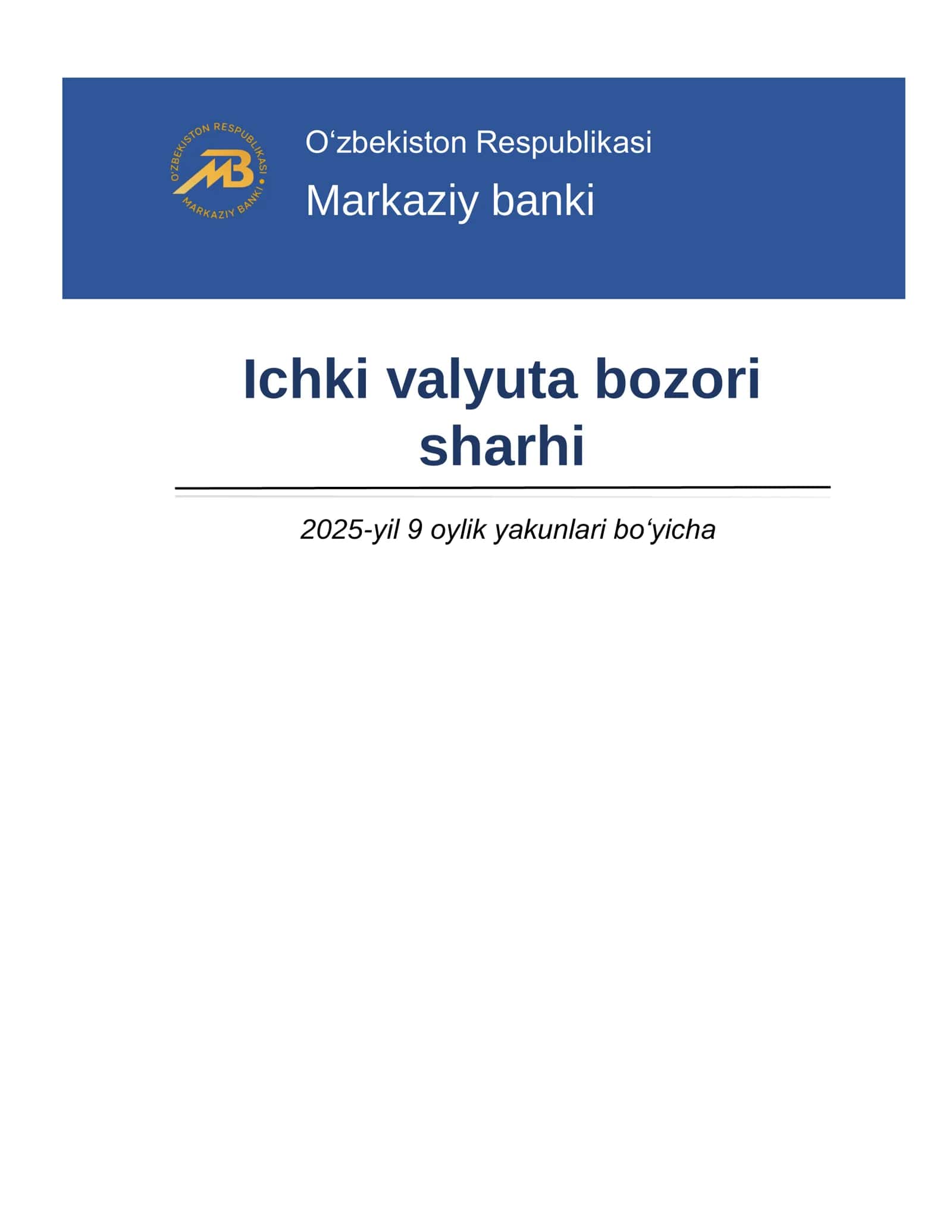 Ichki valyuta bozori sharhi 1