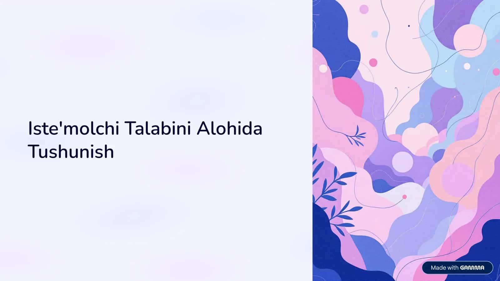 Iste'molchi Talabini Alohida 1