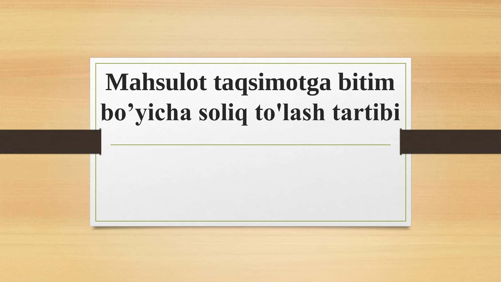 Mahsulot taqsimoti bitimlar 1