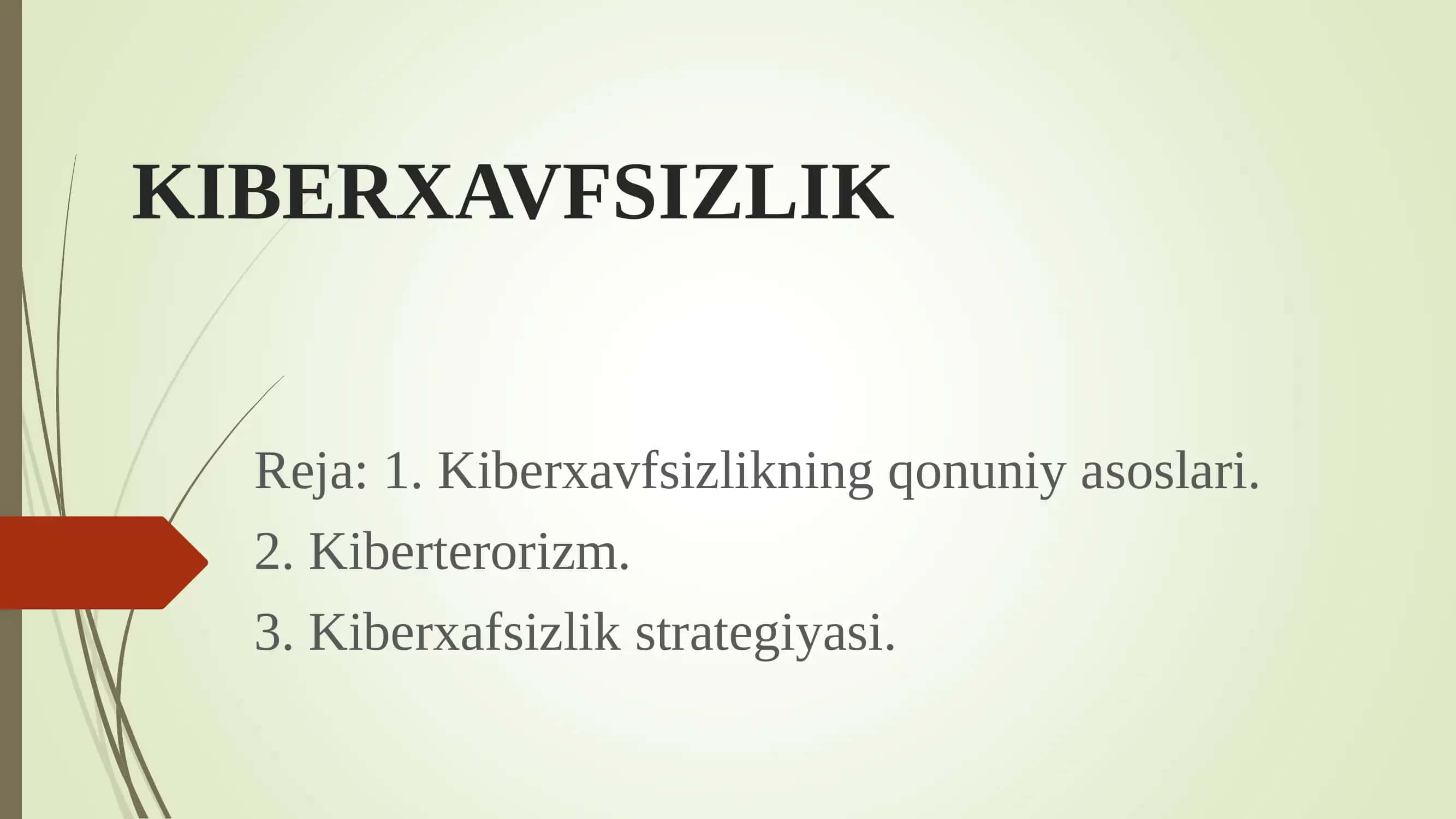 Raqamli iqtisodiyot. Kiberxafsizlik 1