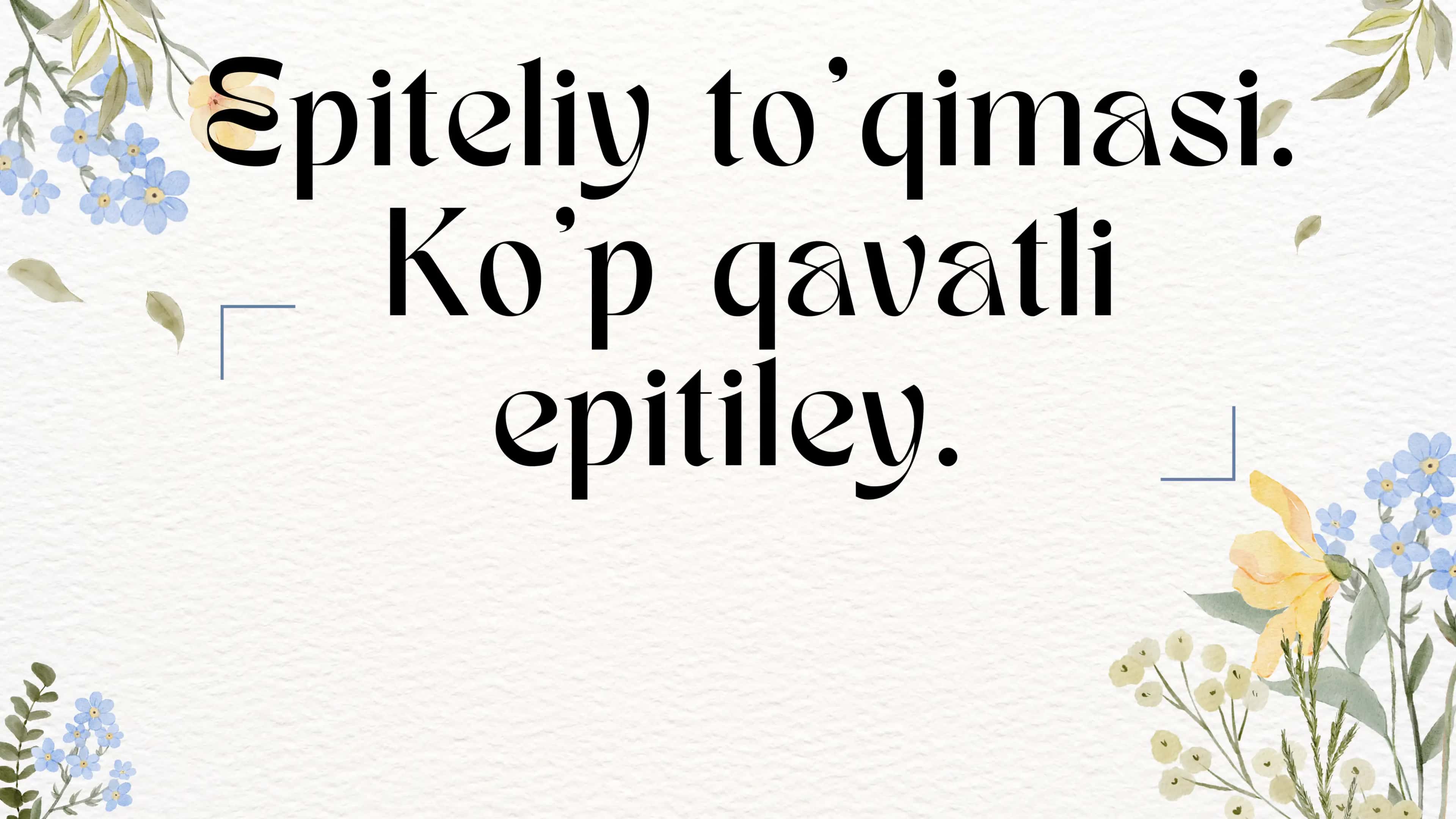 Epiteliy to'qimasi. Ko'p qavatli epitiley. 1