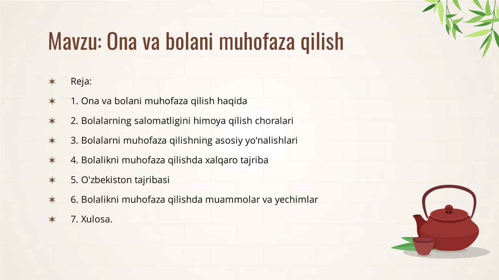 Ona va bolani muhofaza qilish 1