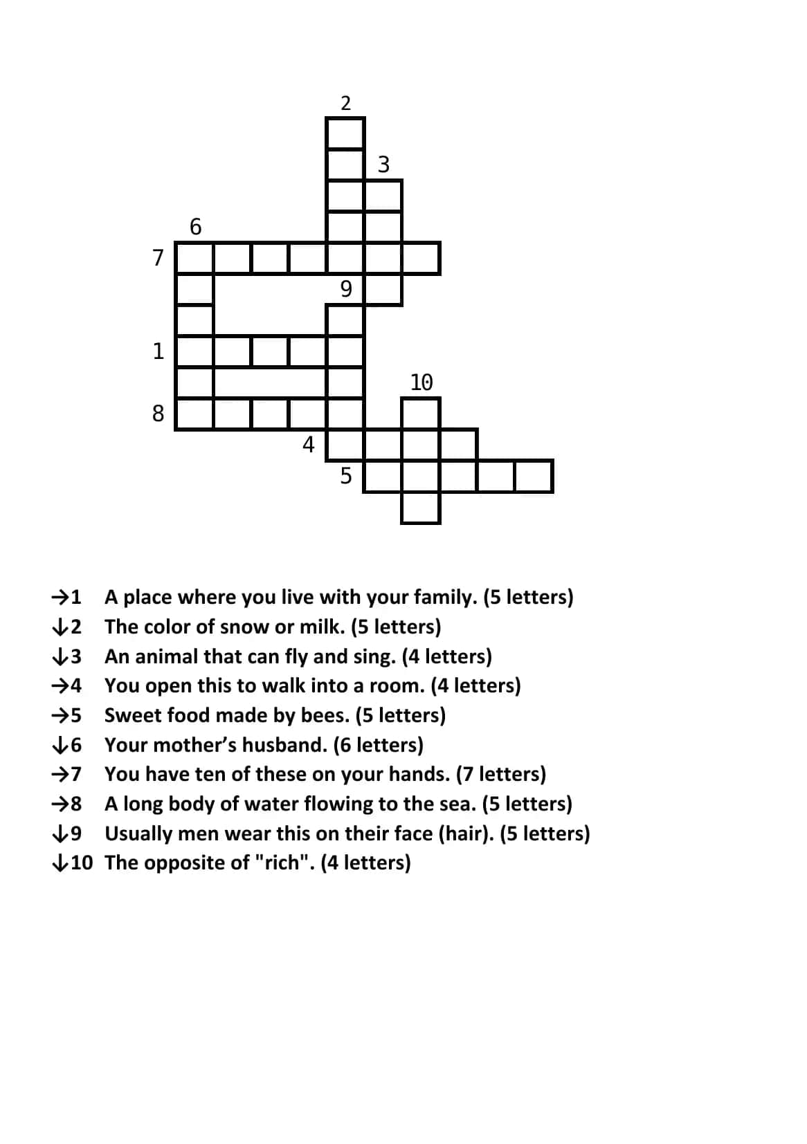 "Crossword" English Easy Level №9 1