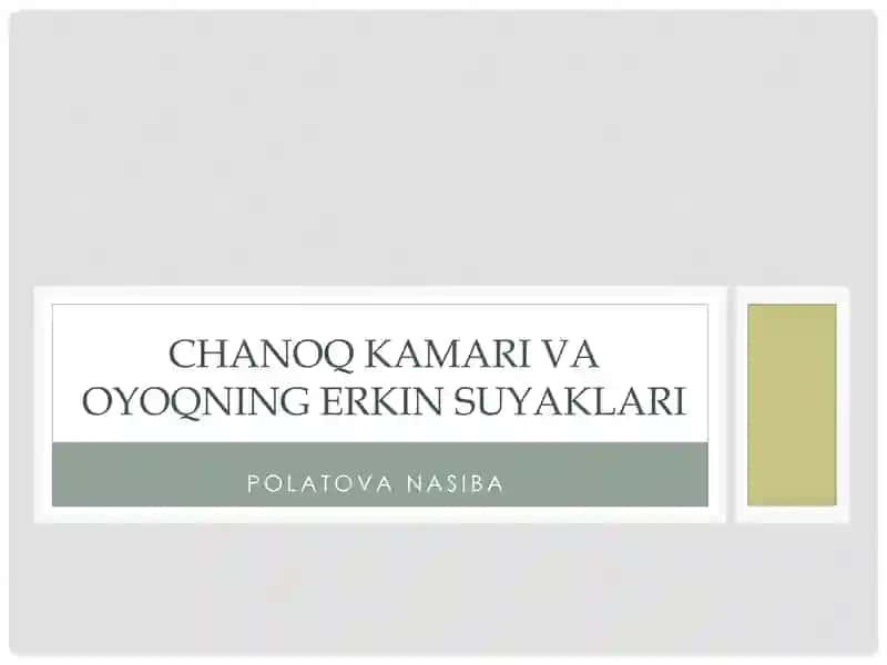 Chanoq kamari va oyoqning erkin suyaklari
