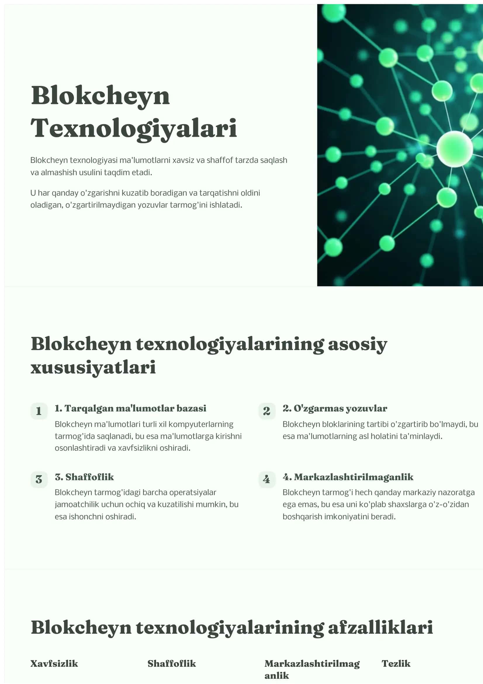 Blokcheyn-Texnologiyalar mavzusida taqdimot 1