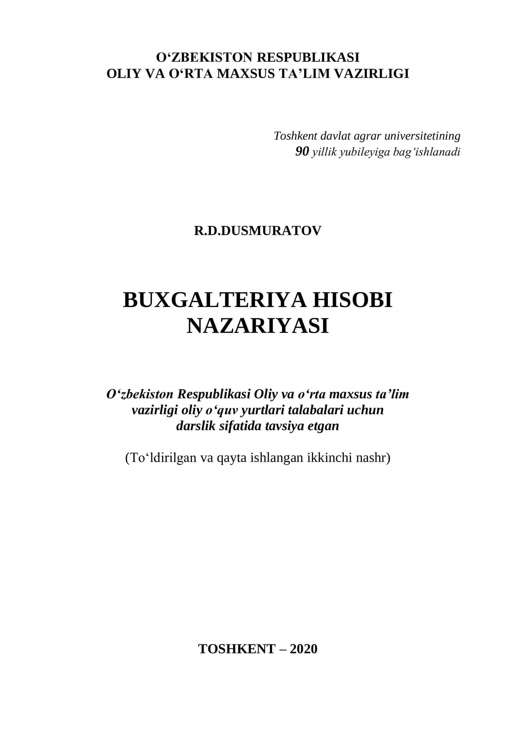 Buxgalteriya hisobi nazariyasi 1