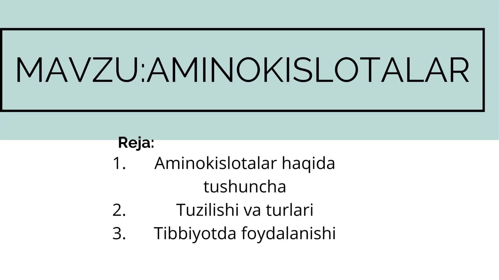 AMINOKISLOTALAR 1
