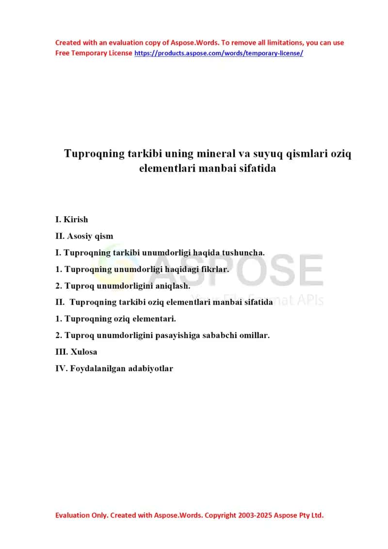 Tuproqning tarkibi va unumdorligi 1