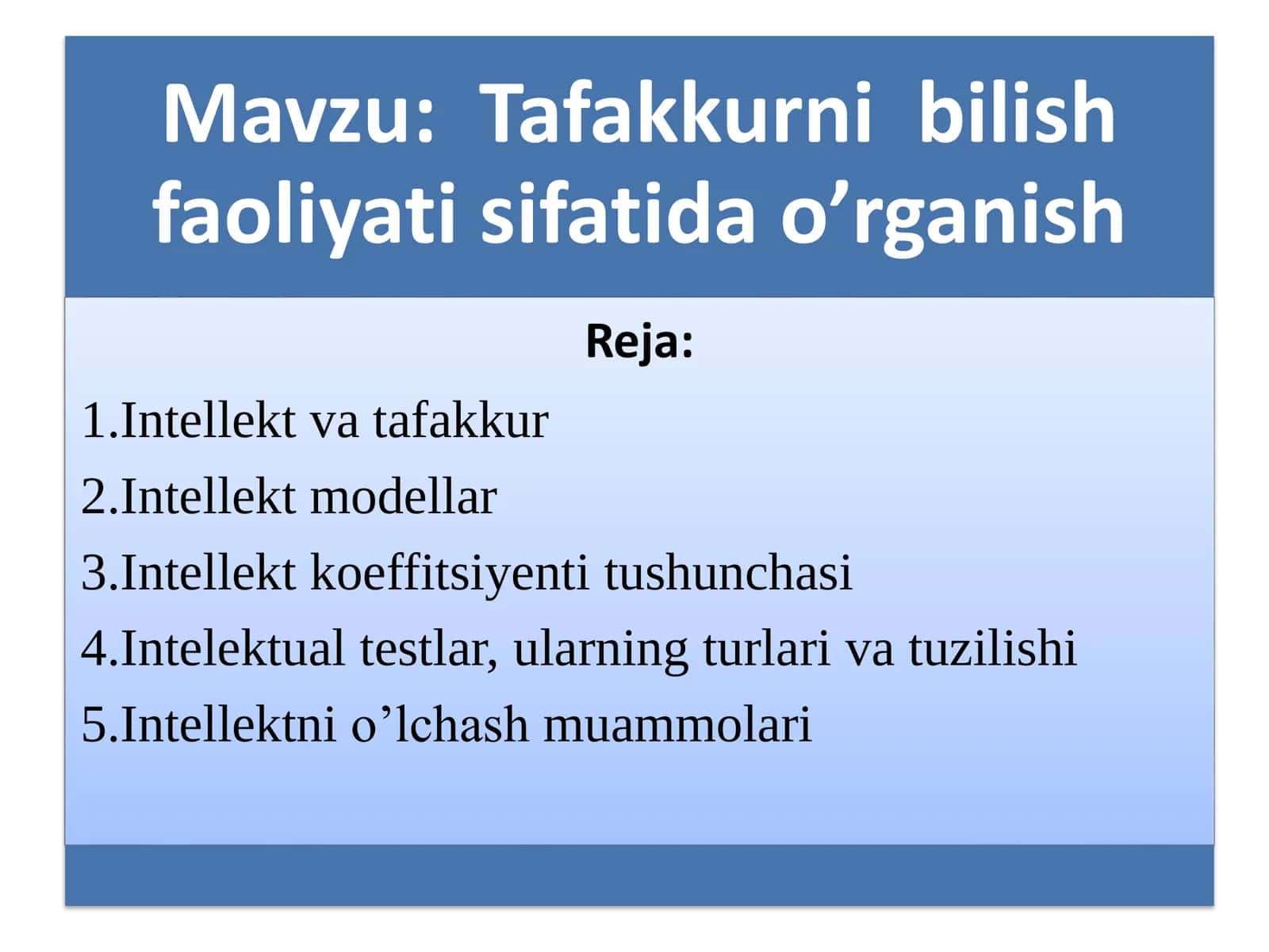 Tafakkurni bilish 1