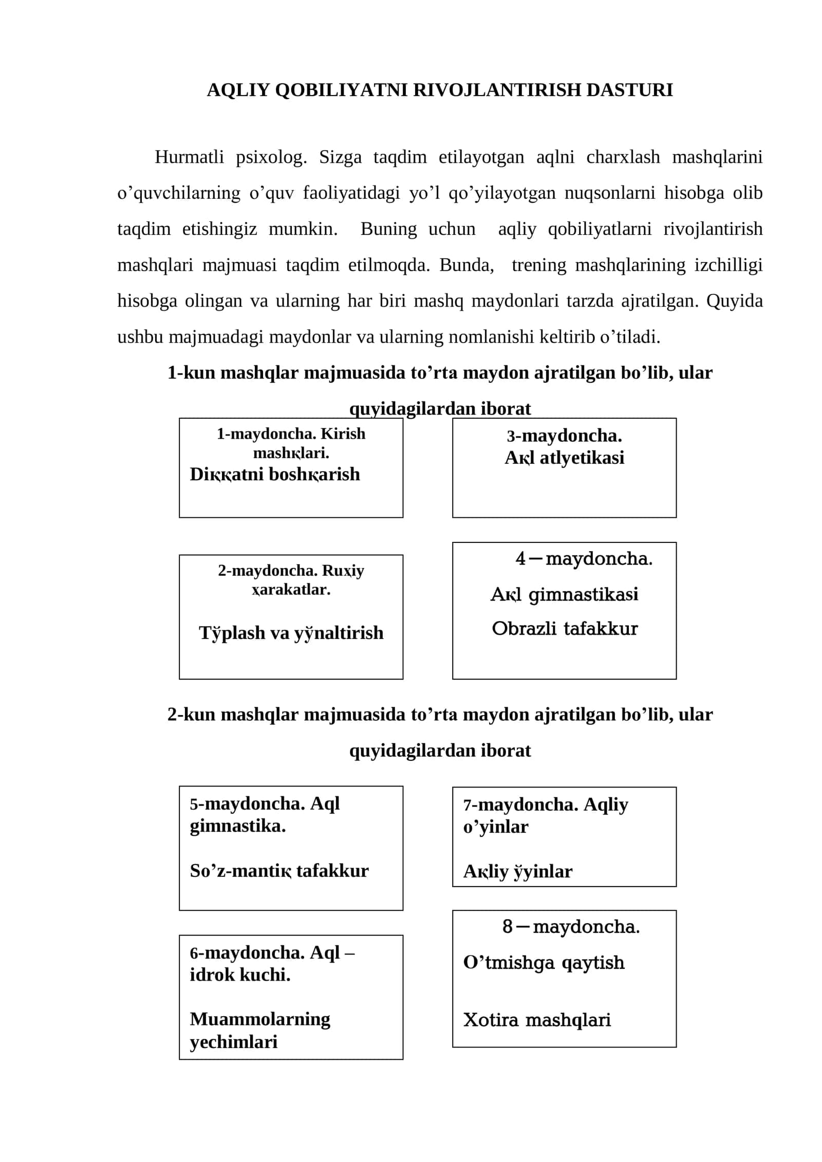 AQLIY QOBILIYATNI RIVOJLANTIRISH DASTURI 1