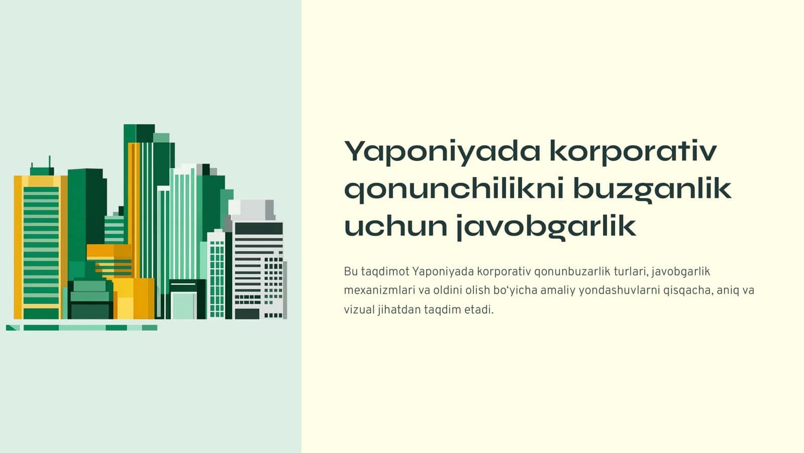 Yaponiyada korporativ qonunchilikni buzganlik uchun javobgarlik 1