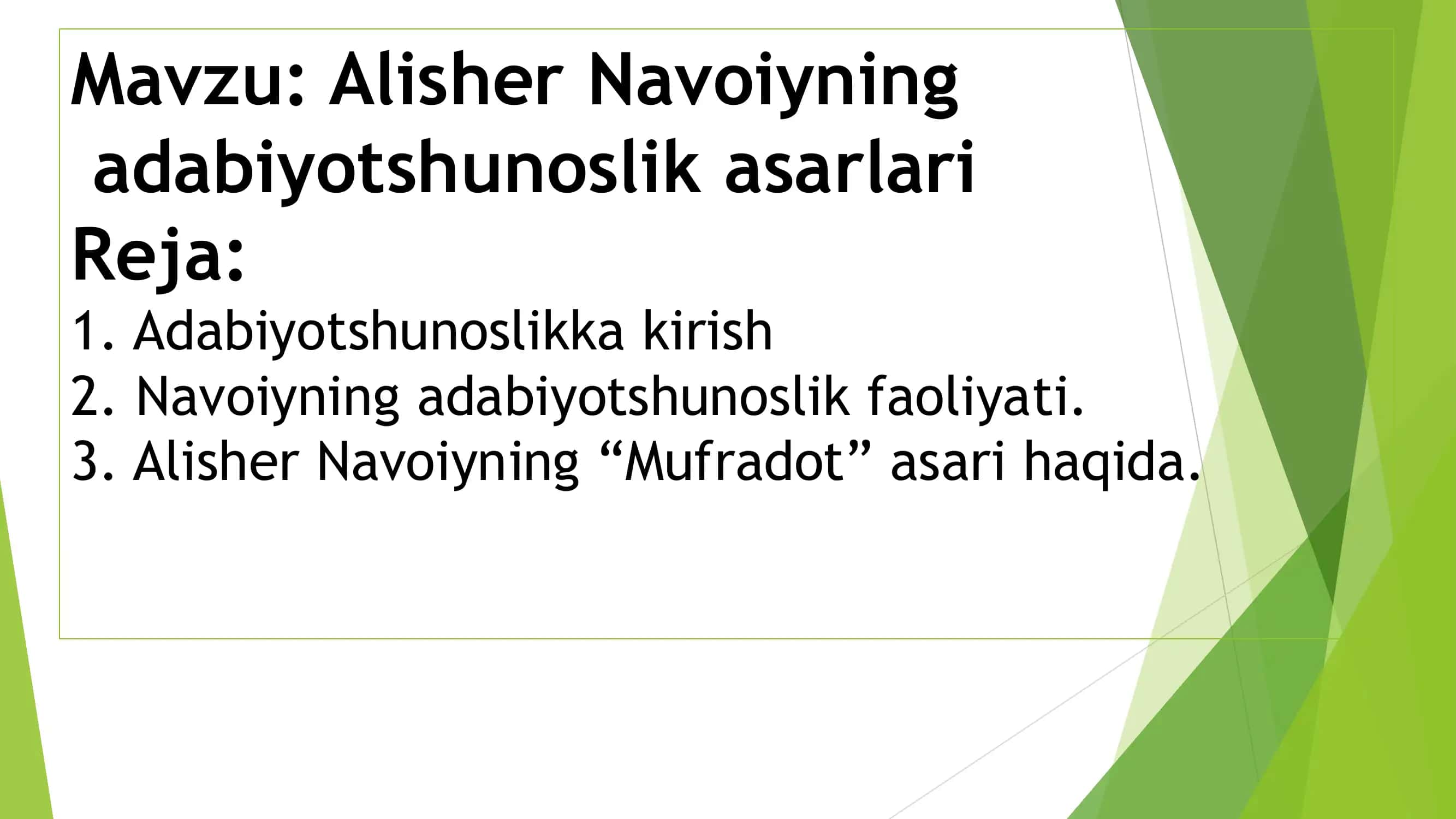 Alisher Navoiyningadabiyotshunoslik asarlari 1
