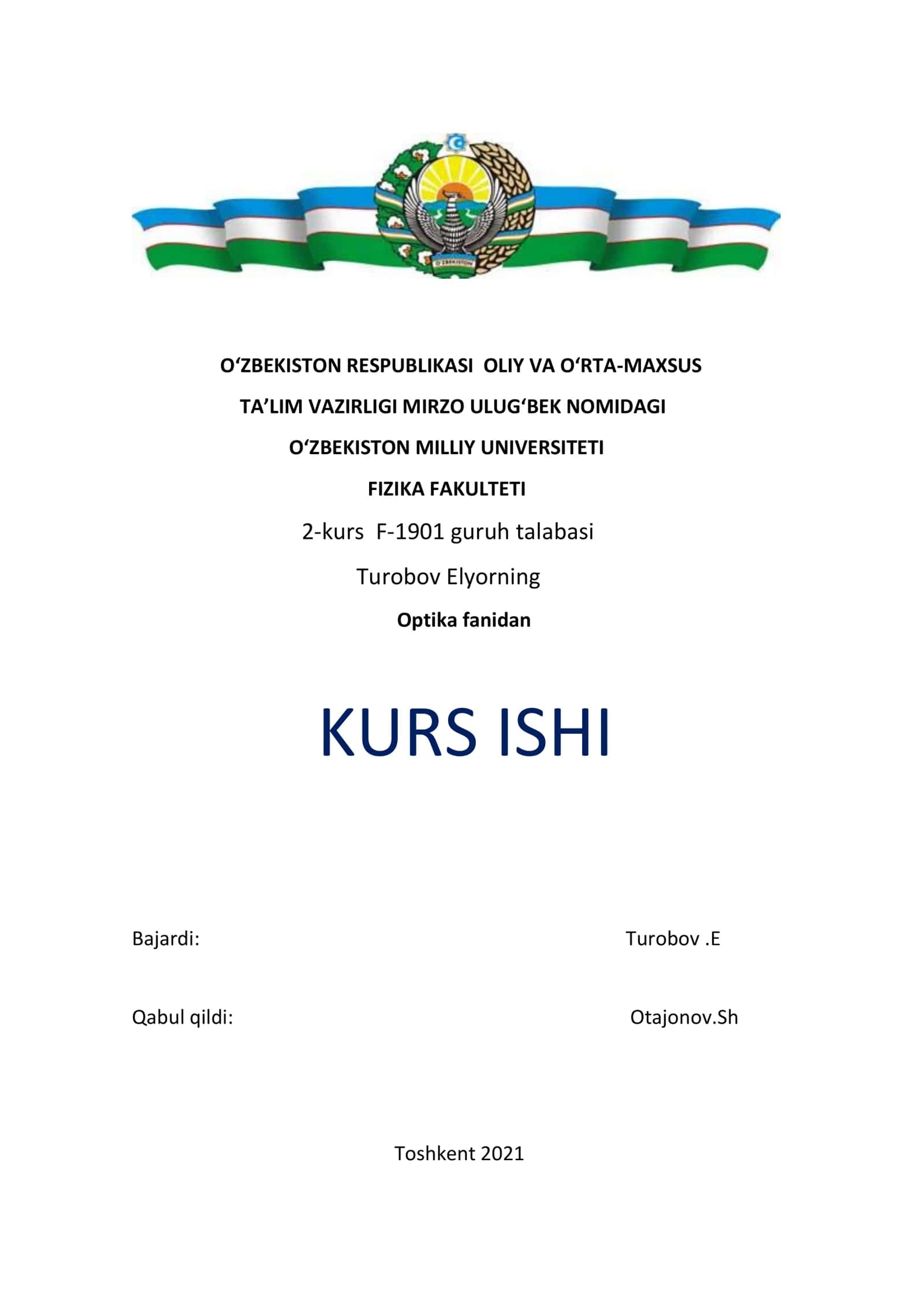 RELEY INTERFEROMETRI mavzusida kurs ishi sifatli tayyor 1