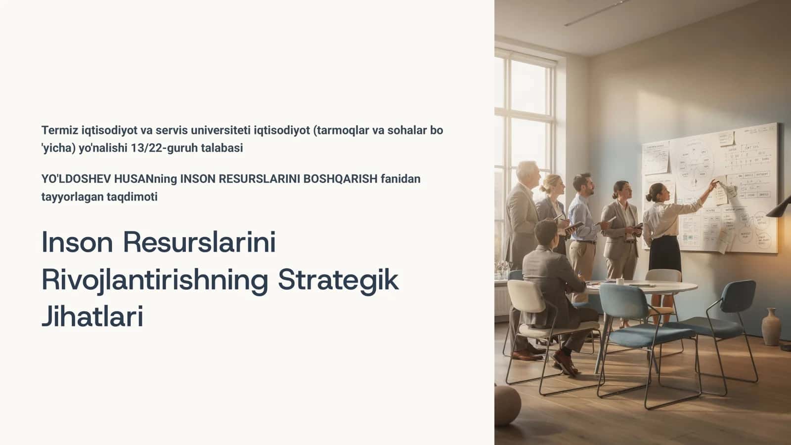 Inson Resurslarini  Rivojlantirishning Strategik  Jihatlari 1