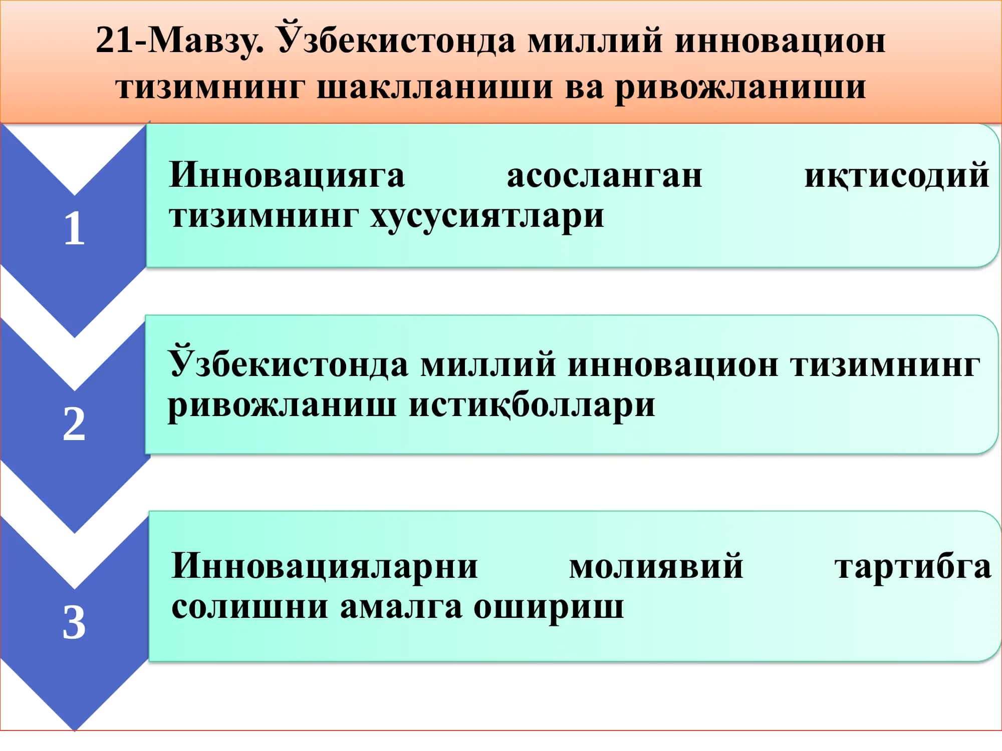 Инновация фаолиятининг ривожланиши 1