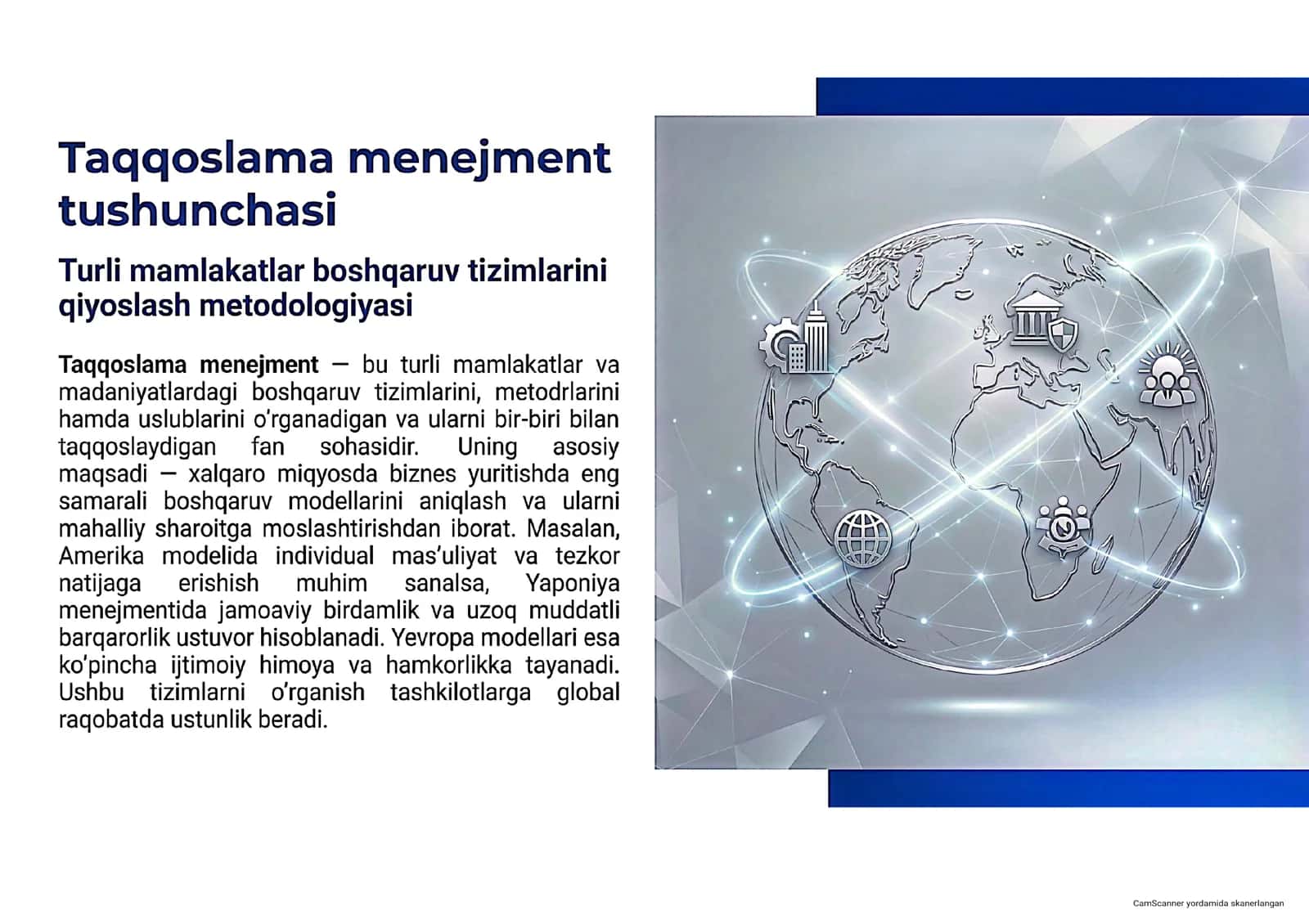 Taqqoslama menejment 1
