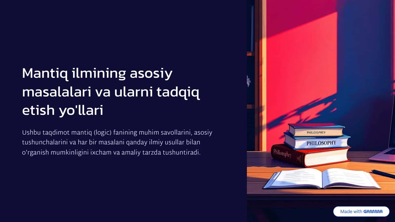 Mantiq ilmining asosiy masalalari va ularni tadqiq etish yo'llari 1