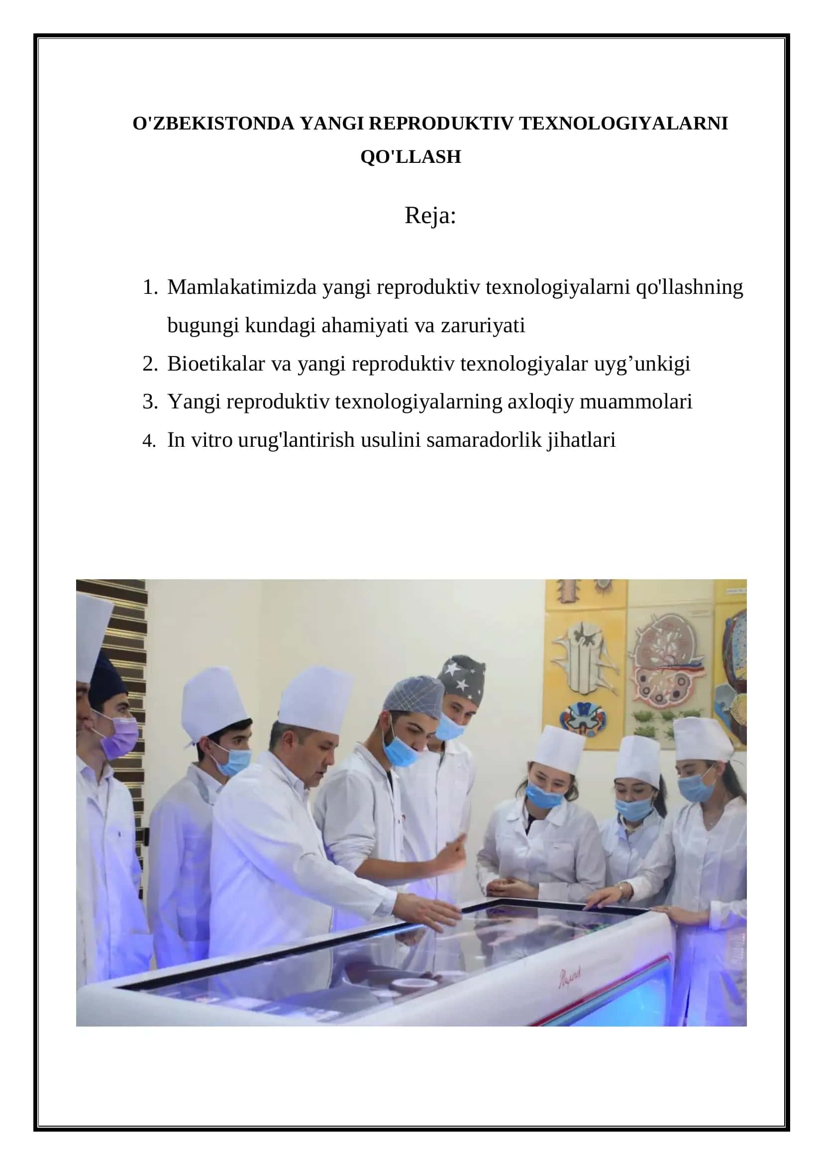 Yangi reproduktiv texnologiyalar 1