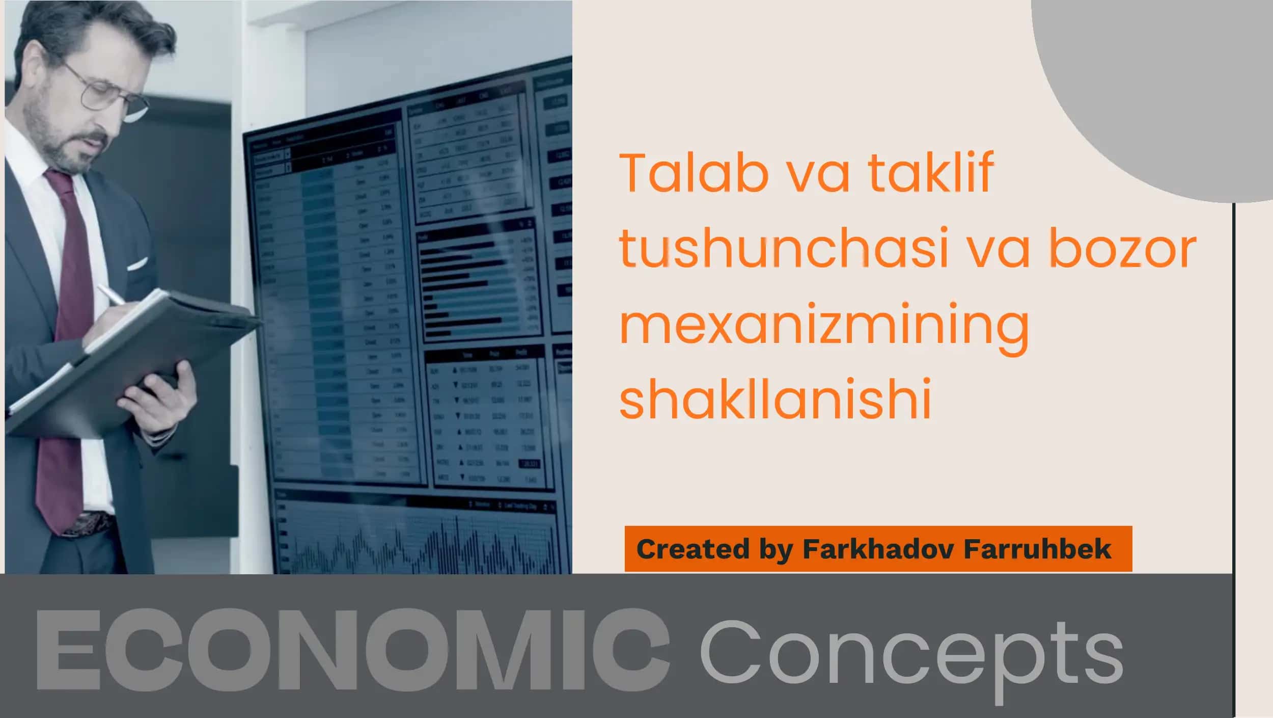 Talab va taklif tushunchasi va bozor mexanizmining shakllanishi 1