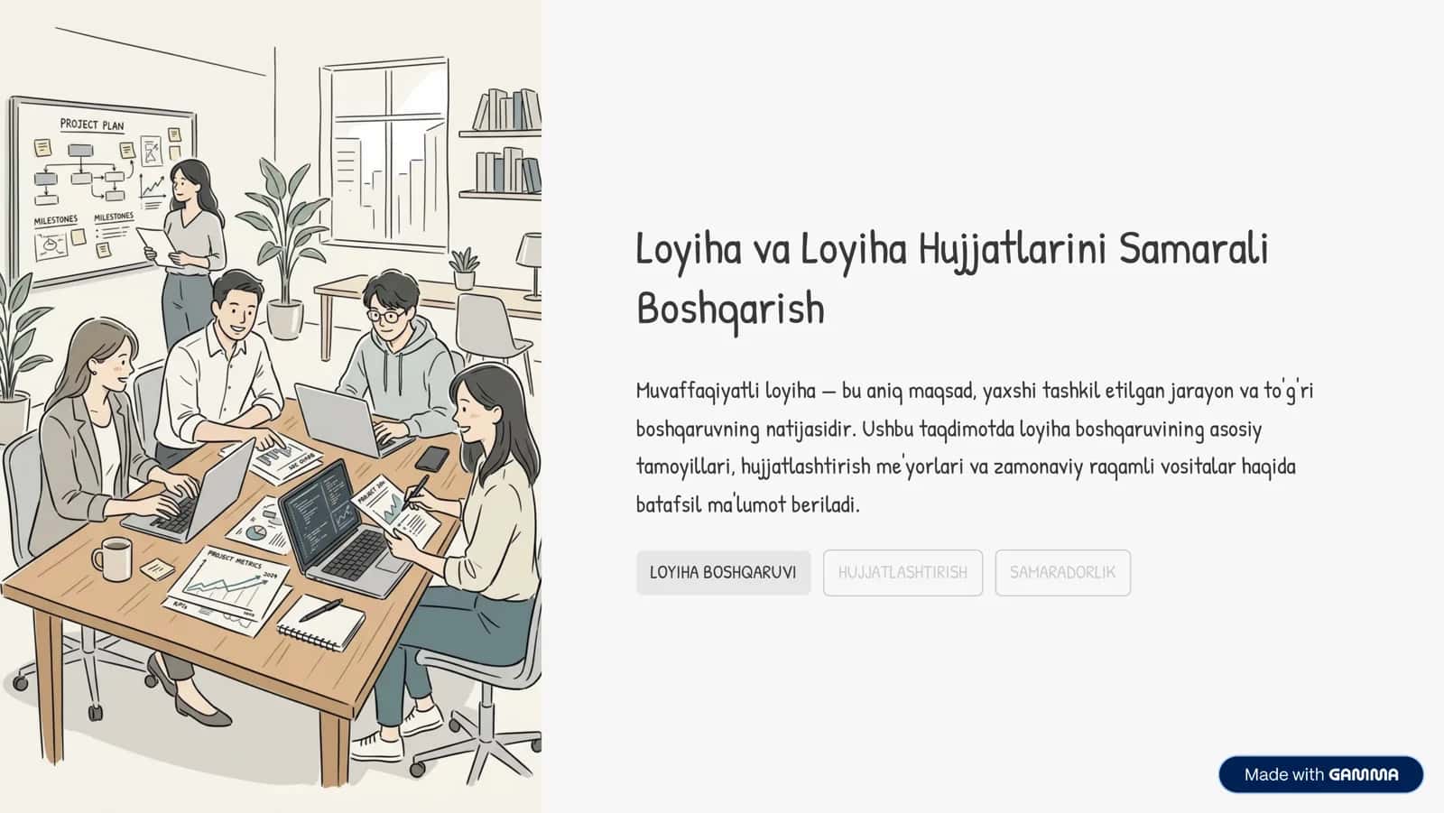 Loyiha va Loyiha Hujjatlarini Samarali Boshqarish 1
