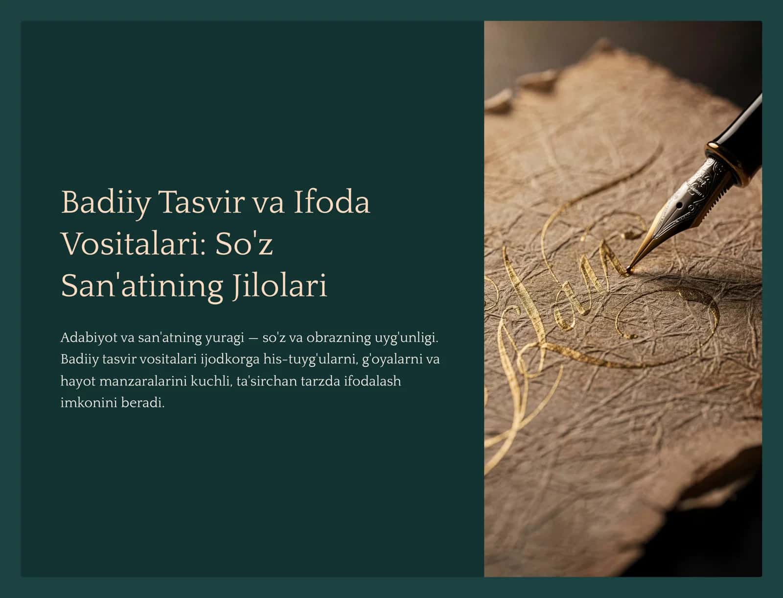 Badiiy Tasvir va Ifoda 1