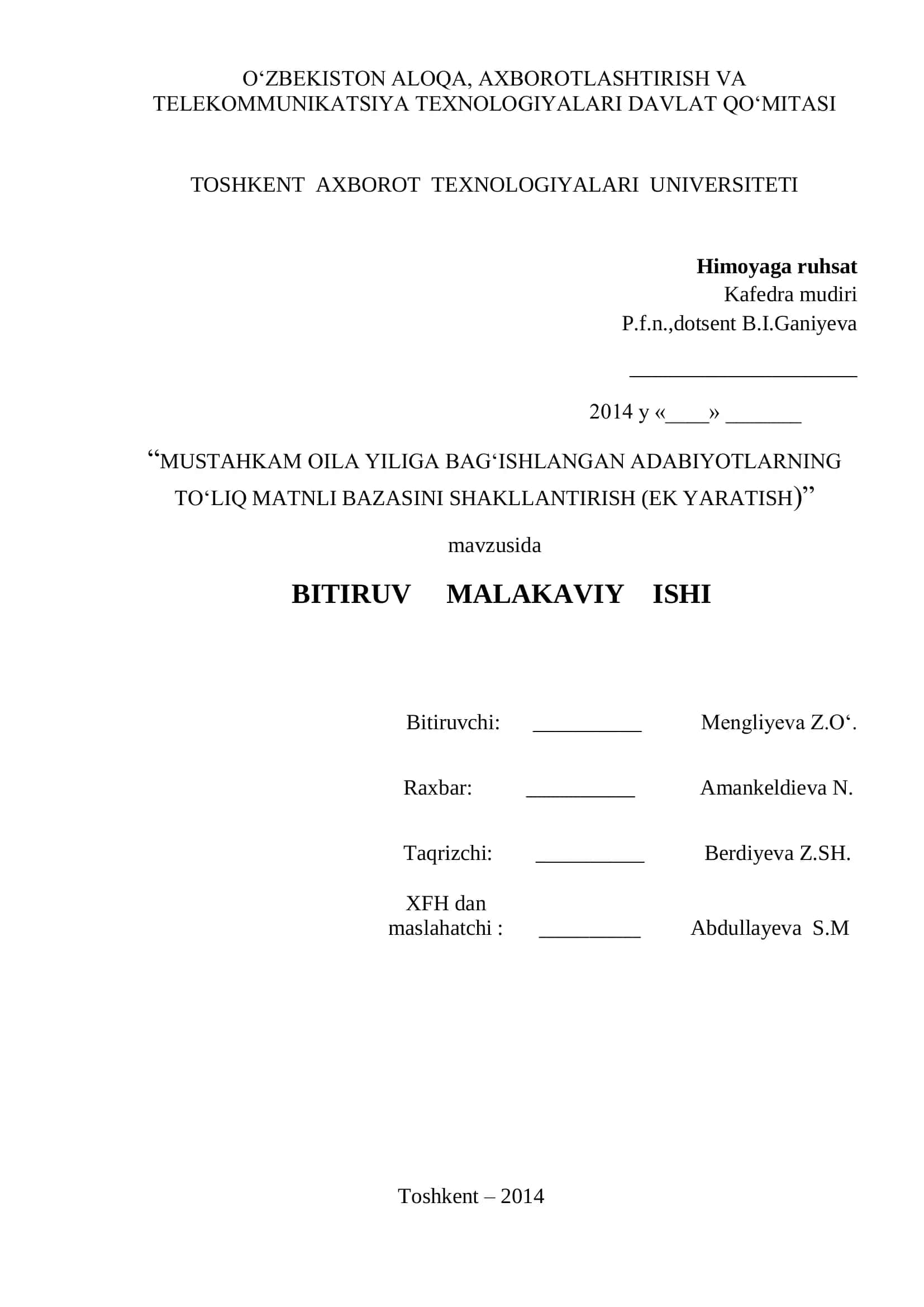 MUSTAHKAM OILA YILIGA BAG„ISHLANGAN ADABIYOTLARNING 1