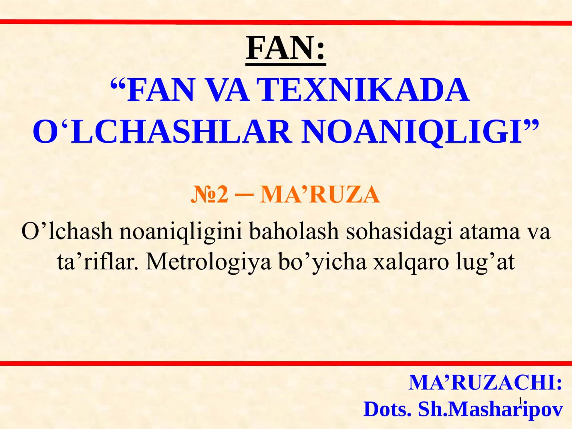 Oʼlchashlar noaniqligi 1