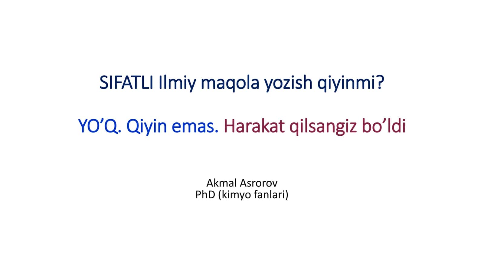 Sifatli Ilmiy Maqola Yozish 1