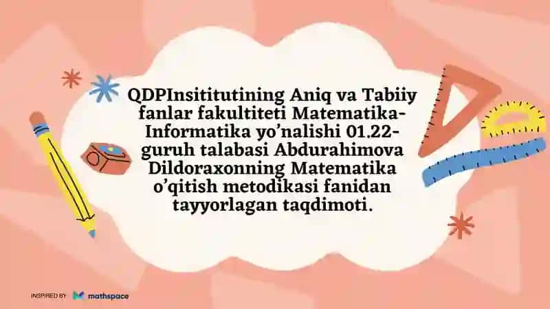 Akademik litseylarning aniq fanlar yo’nalishidagi guruhlarida matematika o’qitishning maqsadi, vazifalari va metodik xususiyatlari