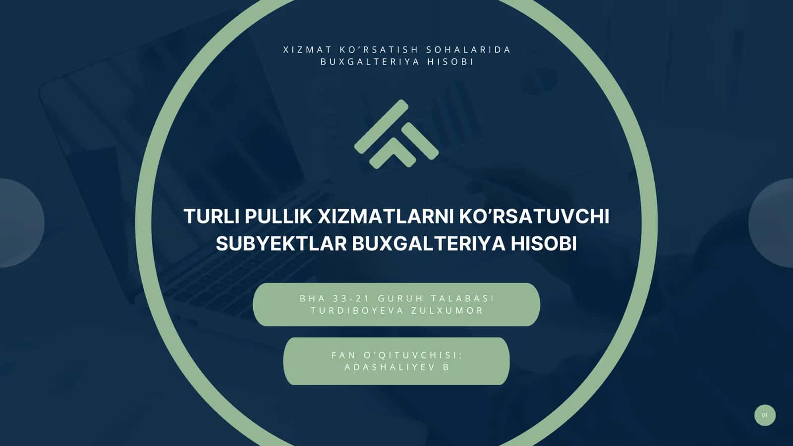 Turli pullik xizmatlarni ko’rsatuvchi subyektlar buxgalteriya hisobi 1