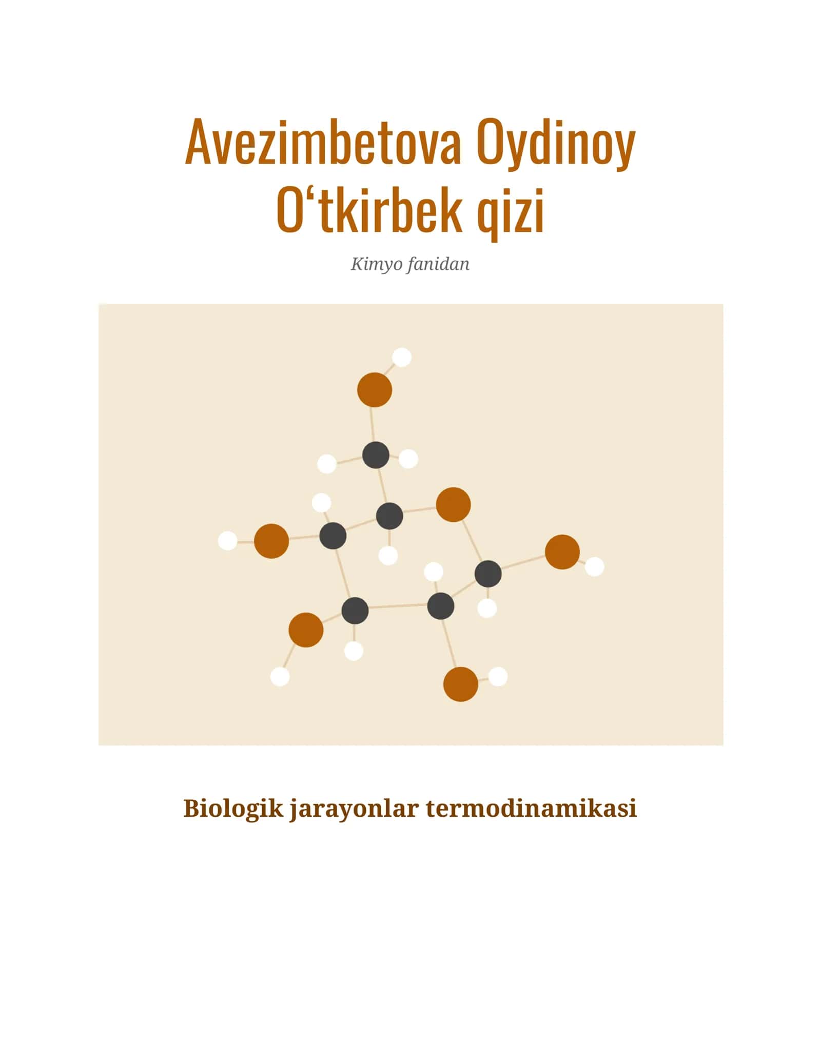 Biologik jarayonlar termodinamikasi 1