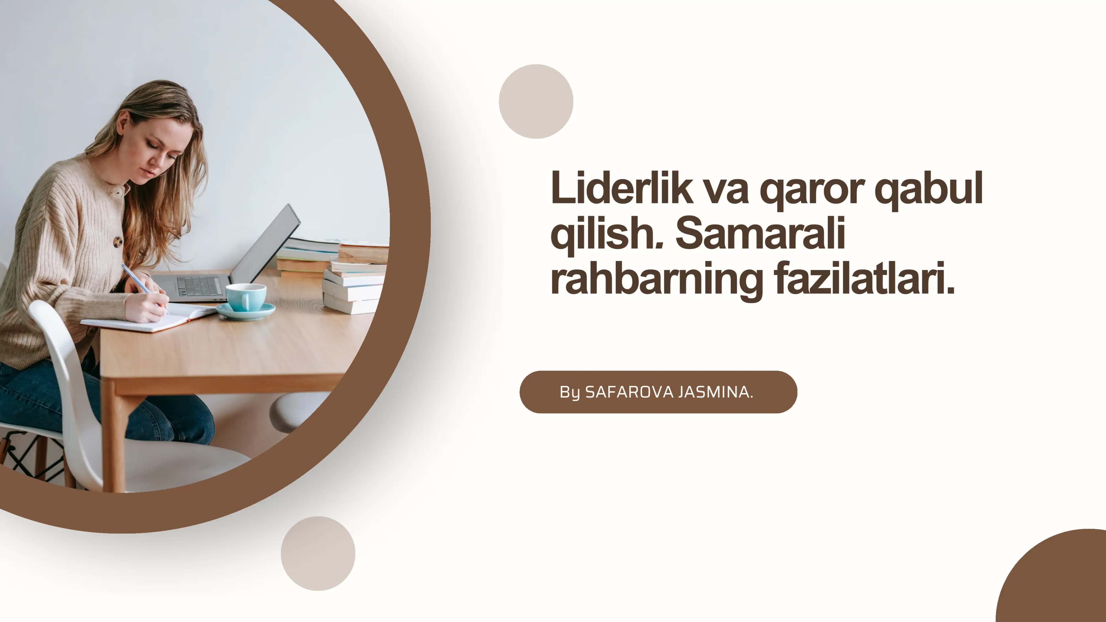 Liderlik va qaror qabul qilish 1