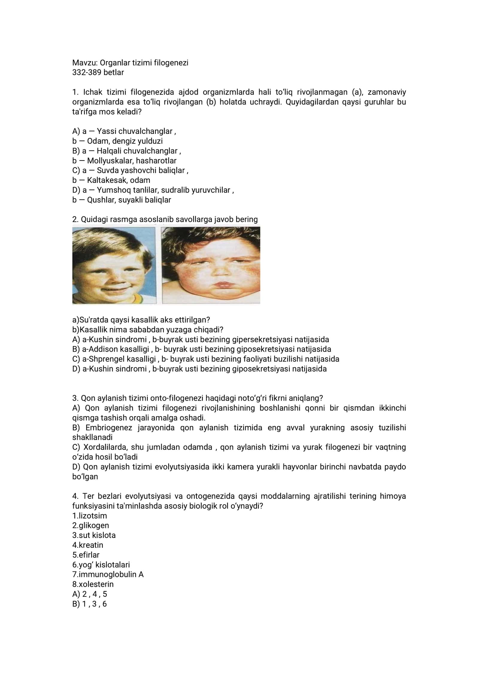 Organlar tizimi filogenezi 1