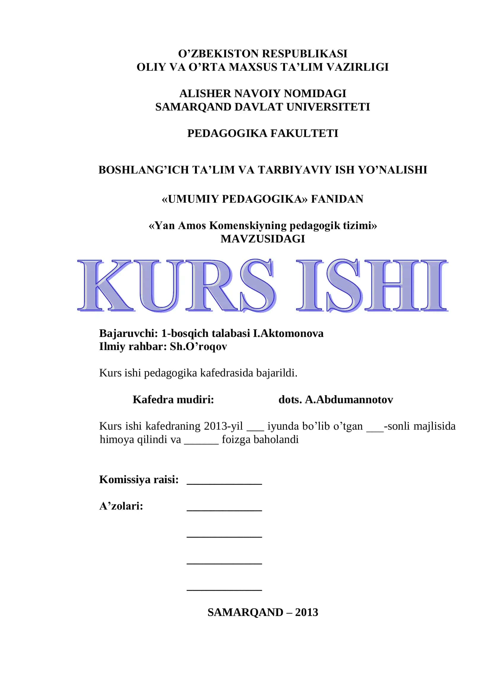 Yan Amos Komenskiyning pedagogik tizimi 1