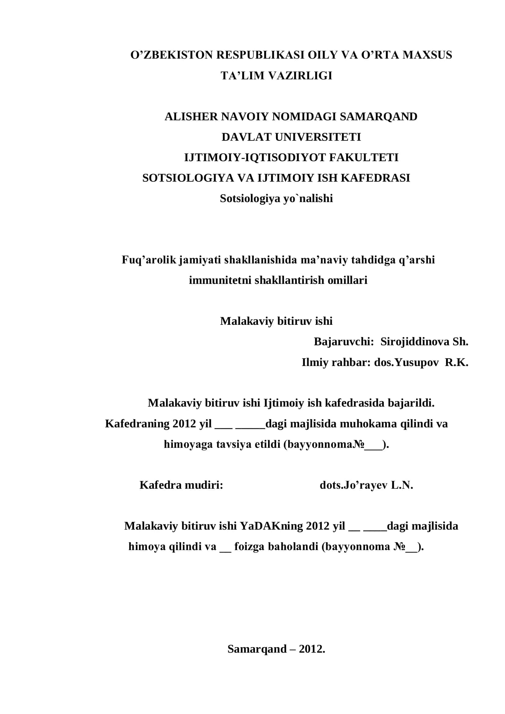 Fuq’arolik jamiyati shakllanishida ma’naviy tahdidga q’arshi immunitetni shakllantirish omillari 1