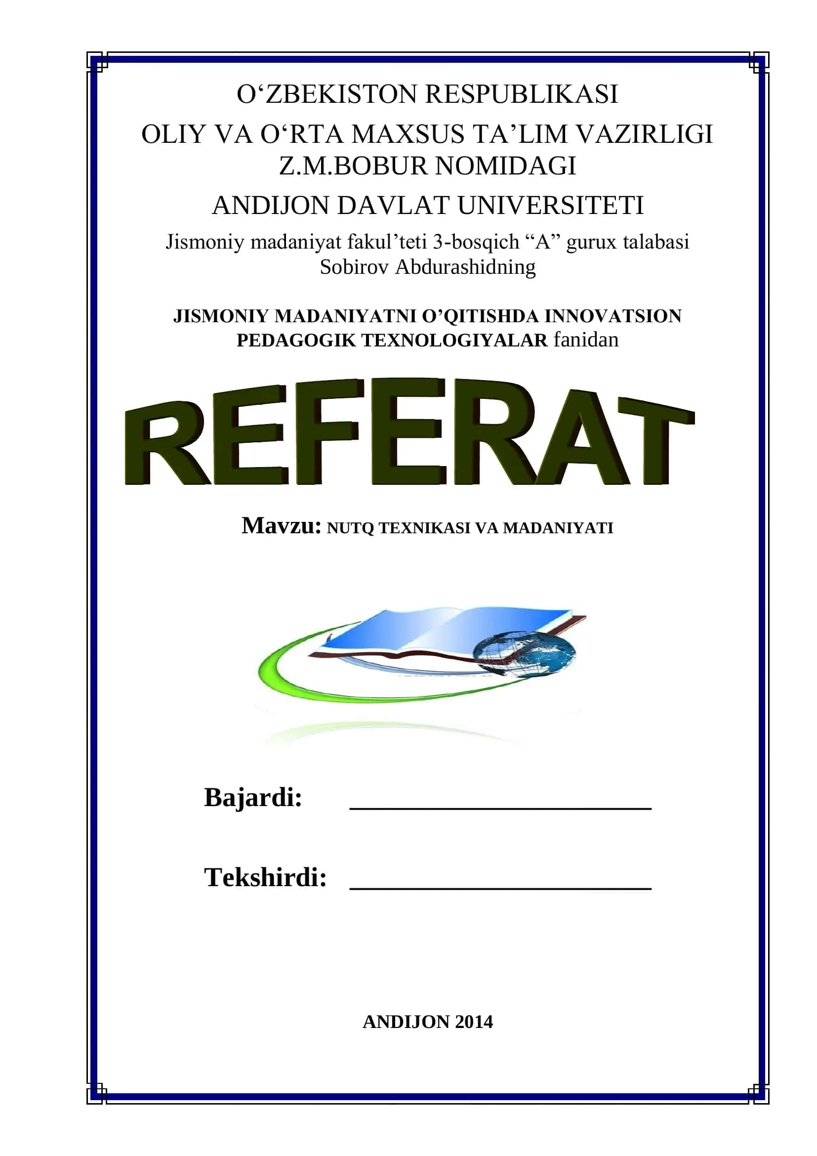 NUTQ TEXNIKASI VA MADANIYATI 1