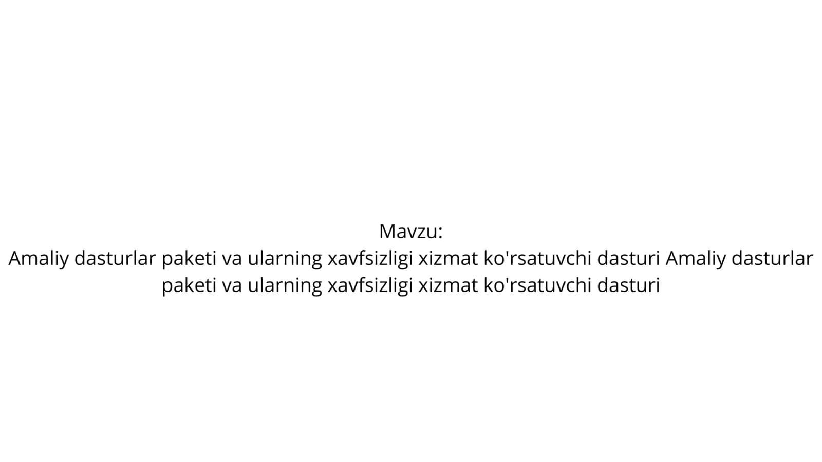Amaliy dasturlar paketi 1