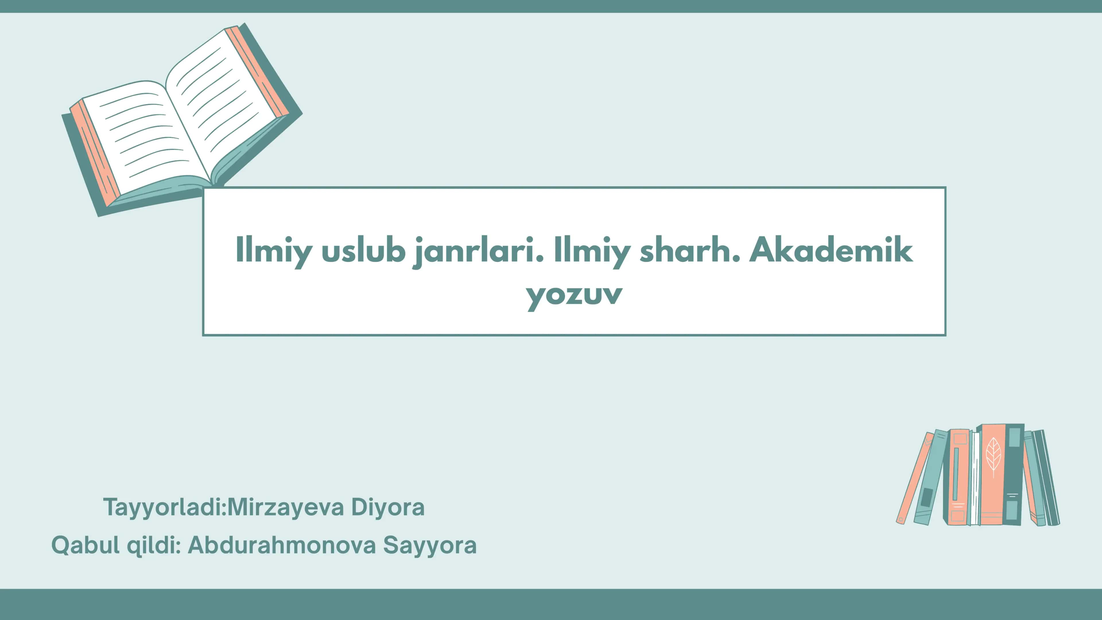 Ilmiy uslub janrlari 1