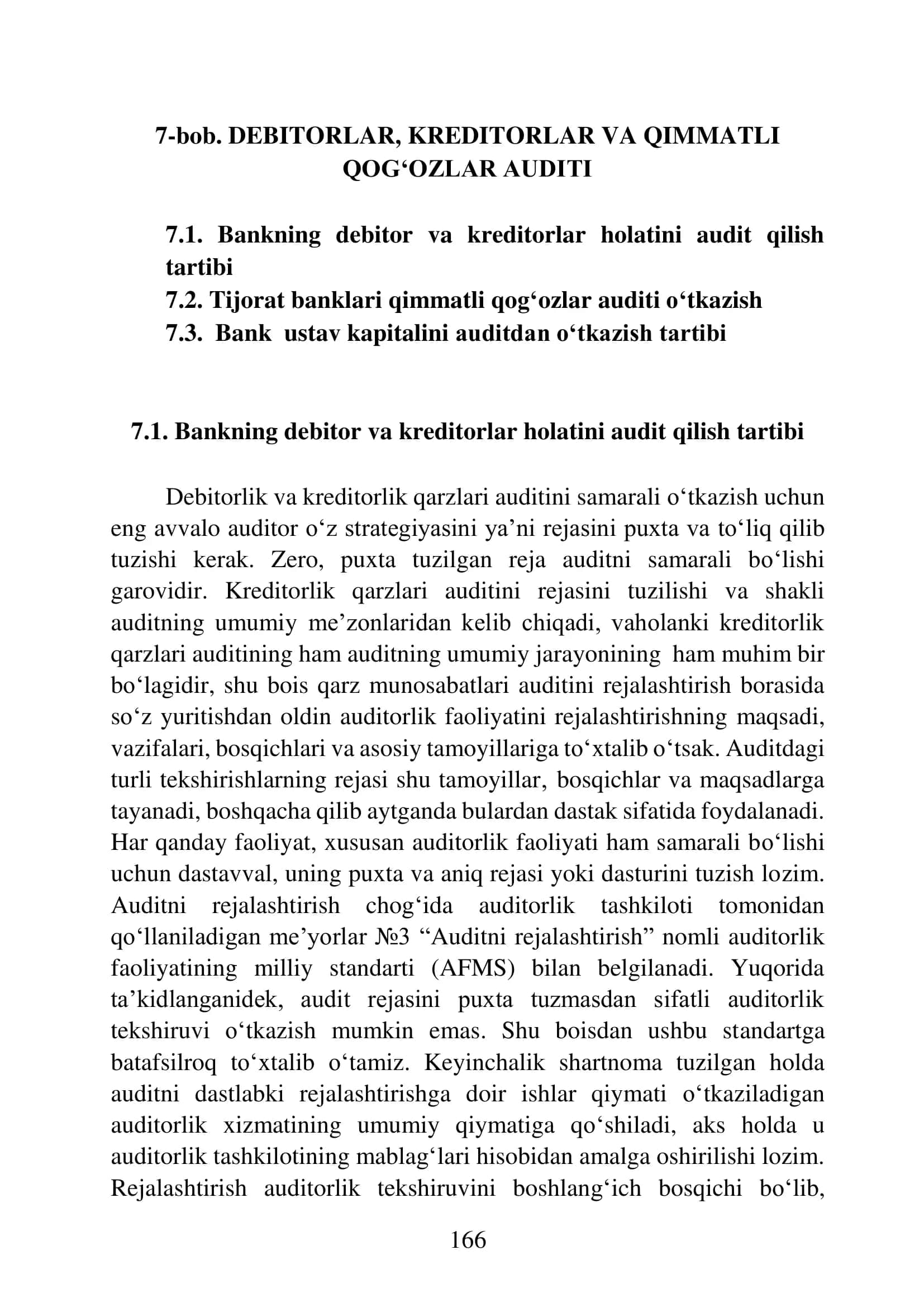 DEBITORLAR, KREDITORLAR VA QIMMATLI QOG‘OZLAR AUDITI 1