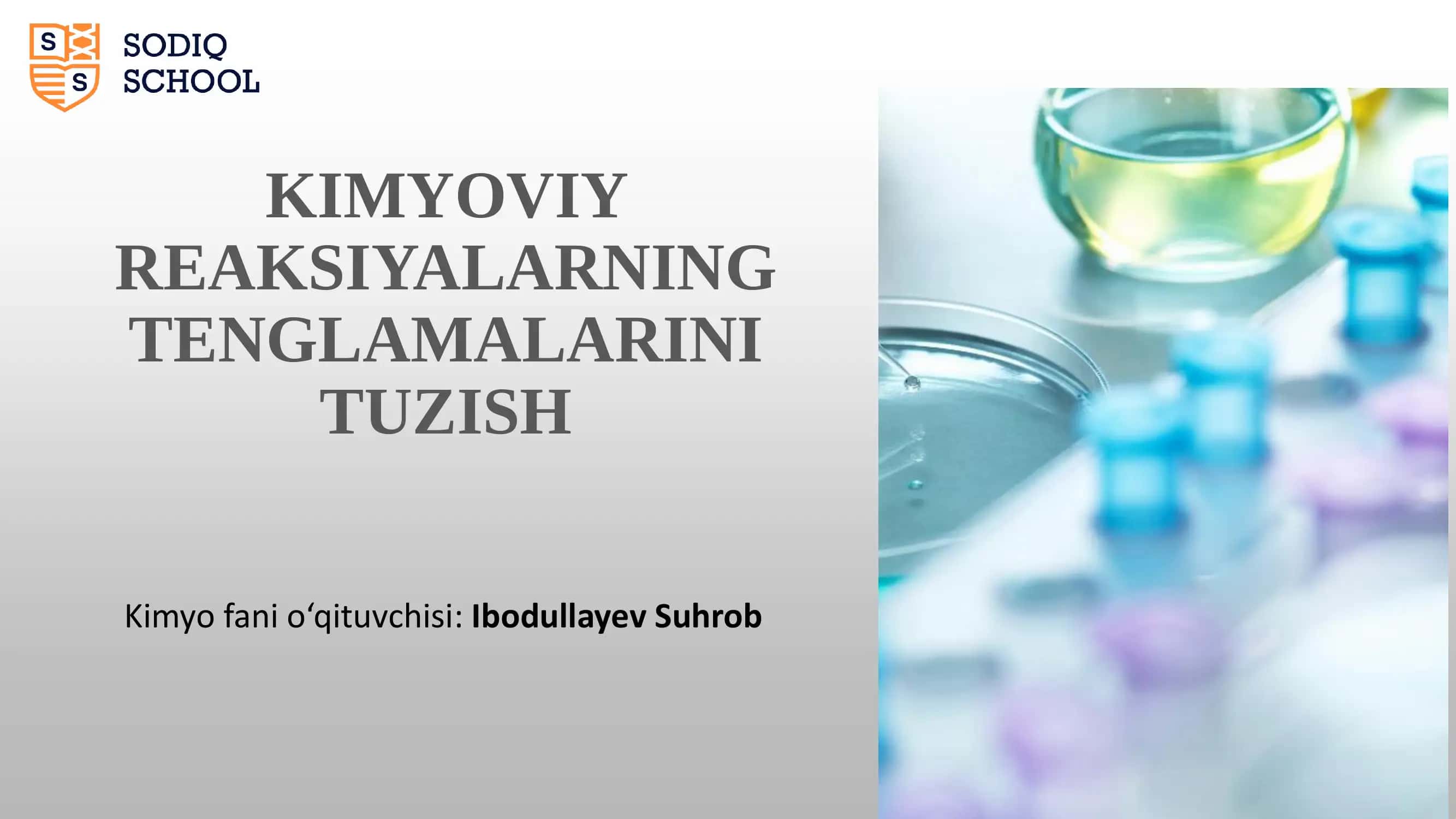 Kimyoviy reaksiyalar 1