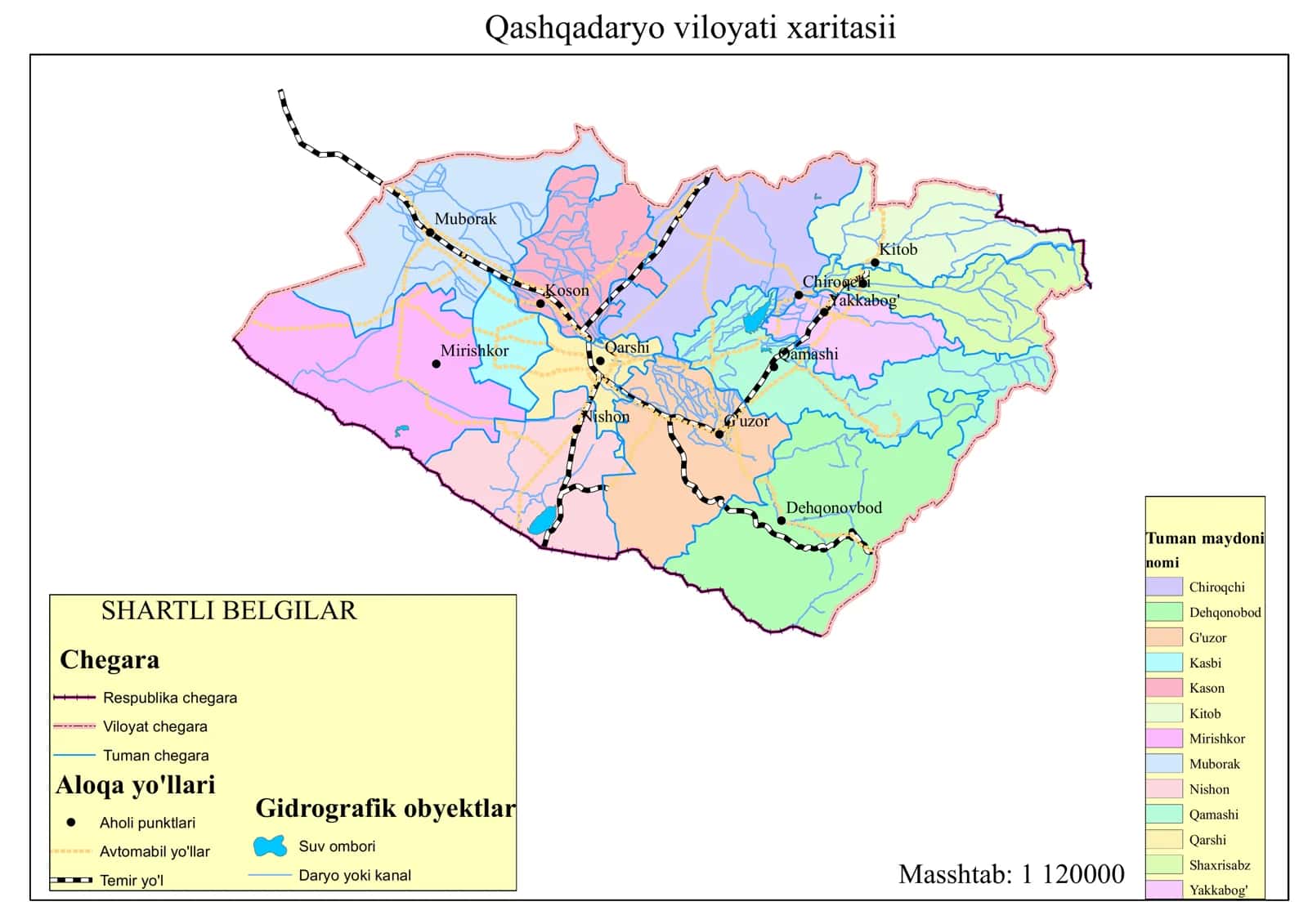 Qashqadaryo viloyati xaritasi 1