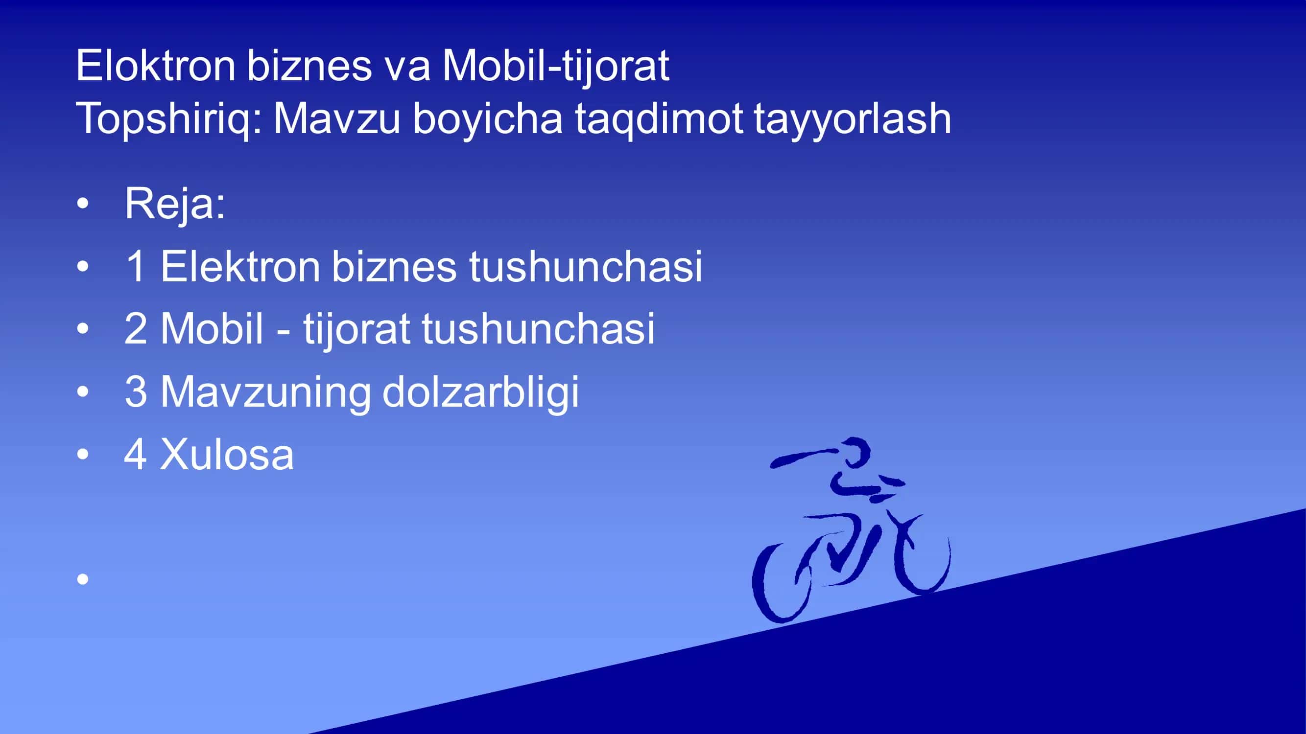 Elektron biznes va Mobil-tijorat 1