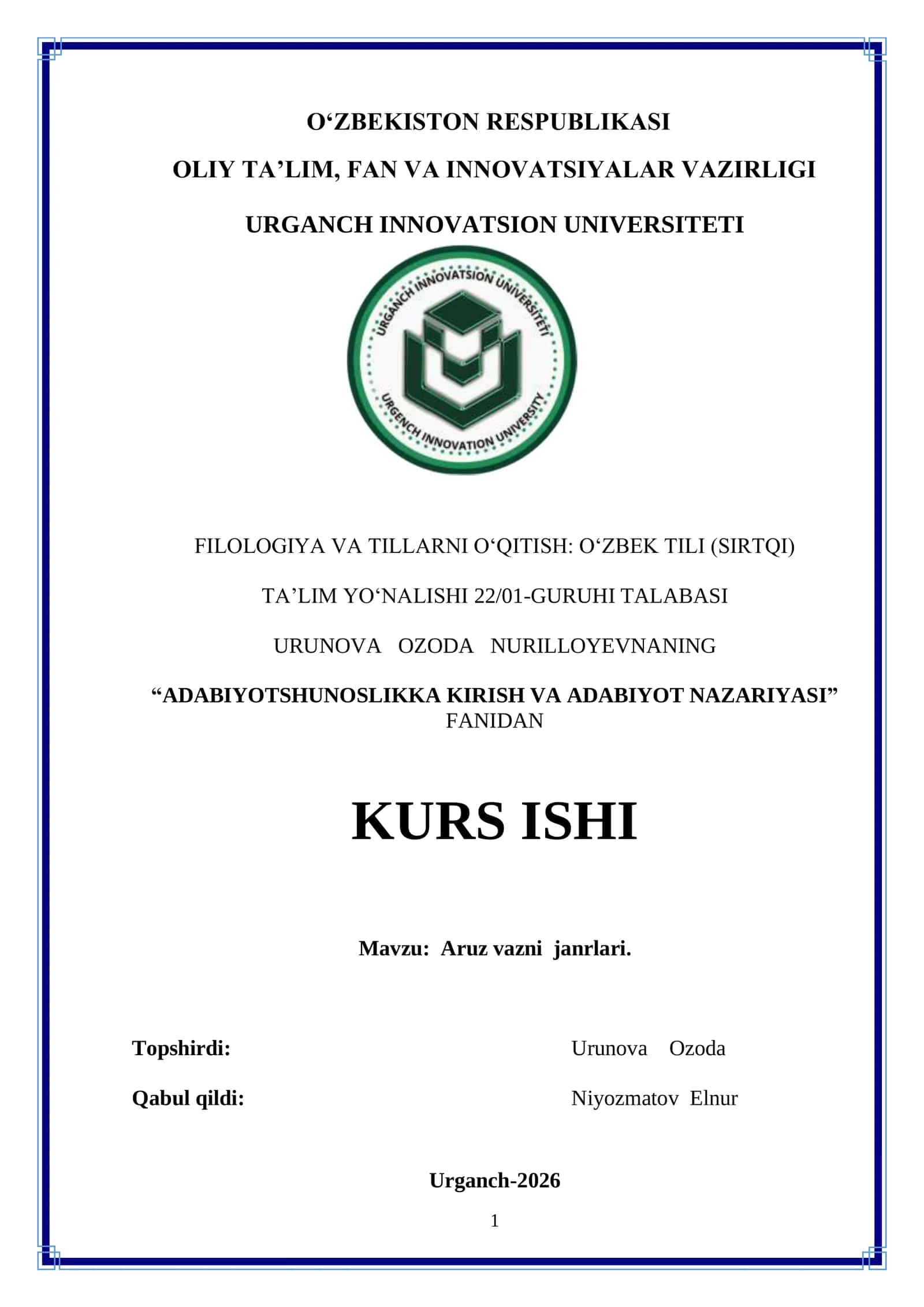 Aruz vazni janrlari 1