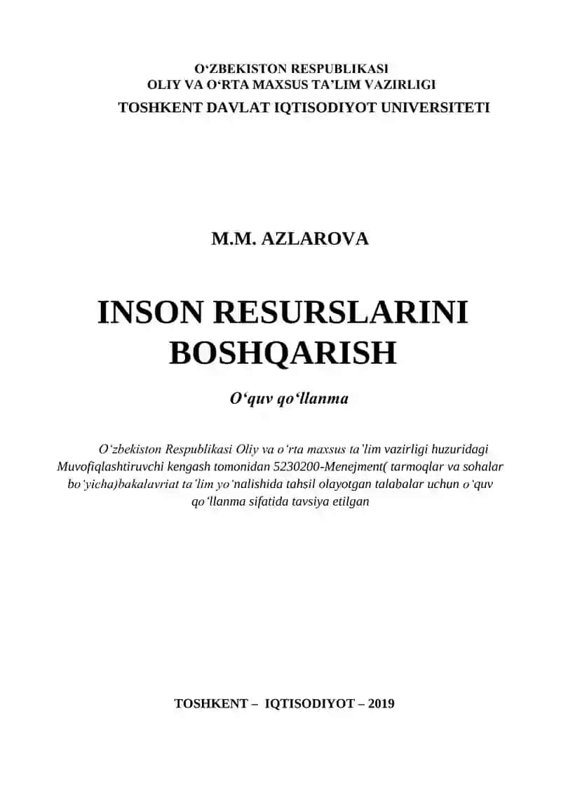 Inson resurslarini boshqarish