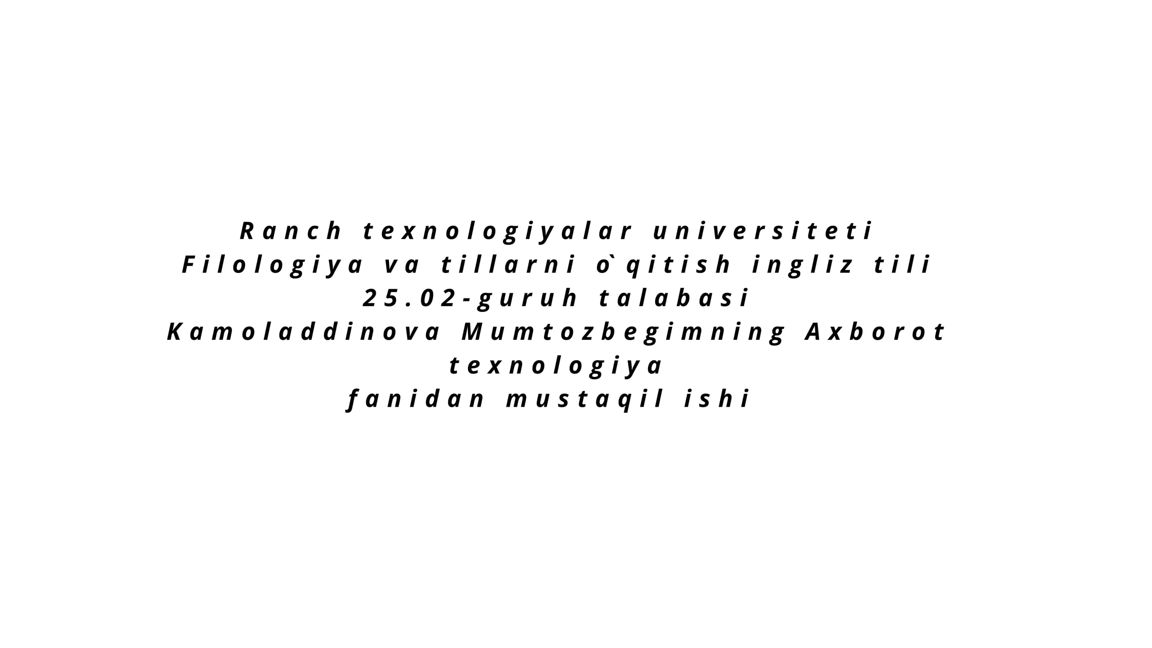 Axborot texnologiyalari 1