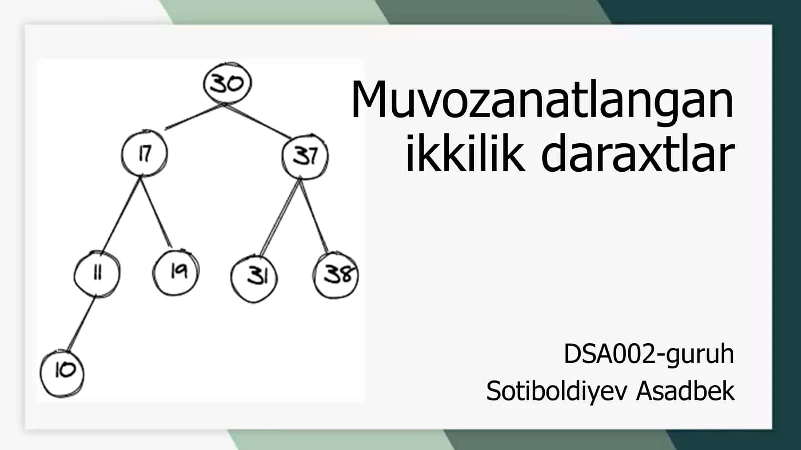 Muvozanatlangan ikkilik daraxtlar 1