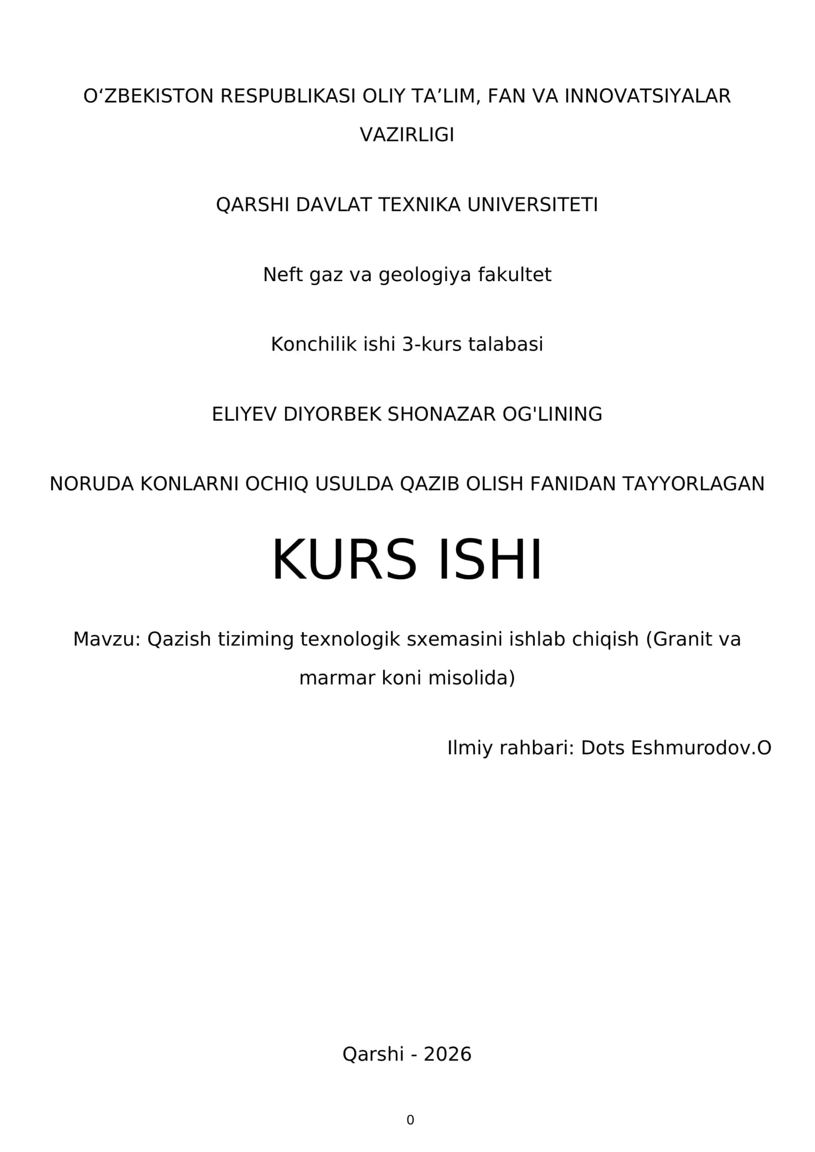 NORUDA KONLARNI OCHIQ USULDA QAZIB OLISH FANIDAN TAYYORLAGAN KURS ISHI 1