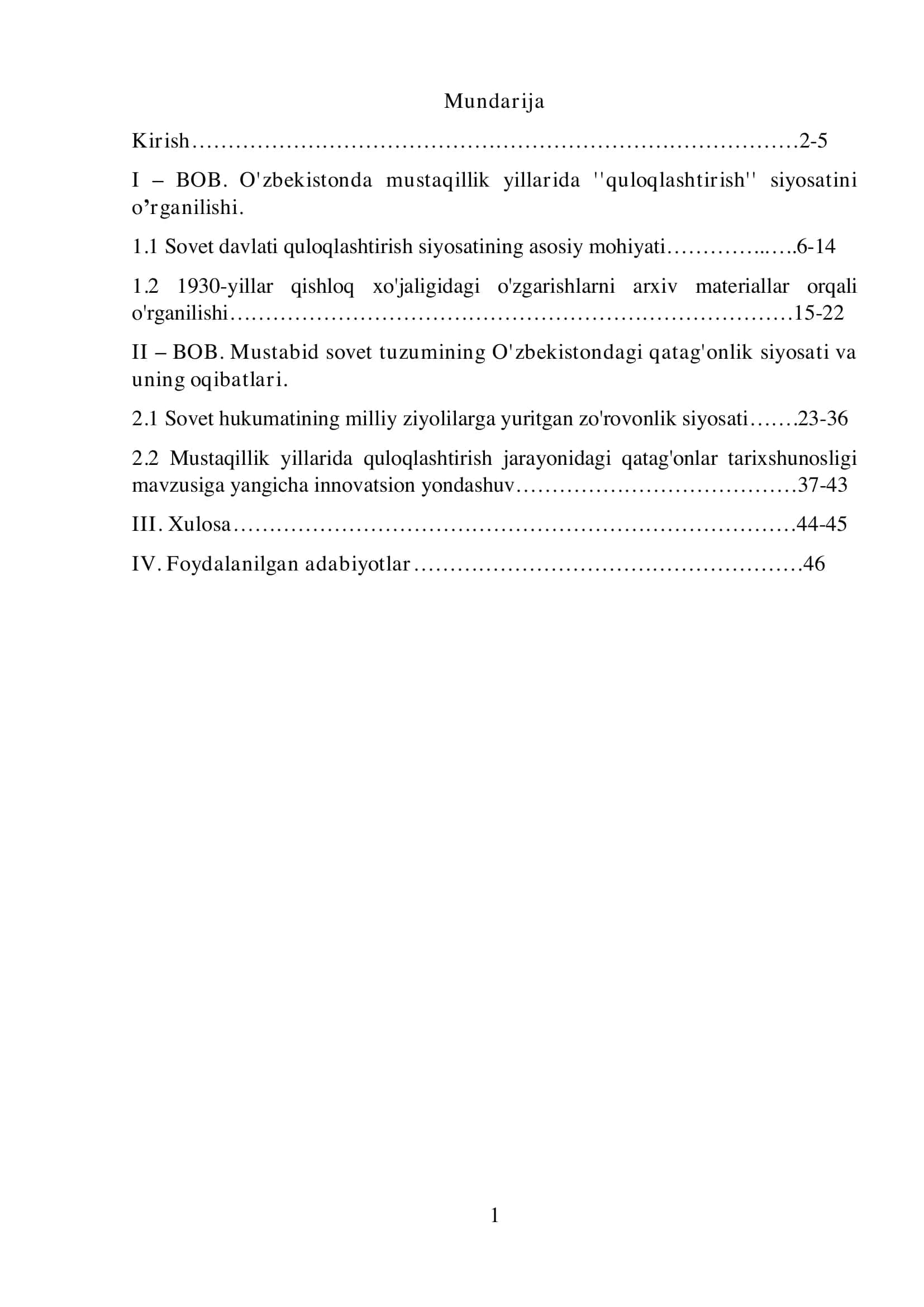 Mustaqillik yillarida O’zbekiston tarixining barcha sahifalarini chuqur tahlil qilish 1