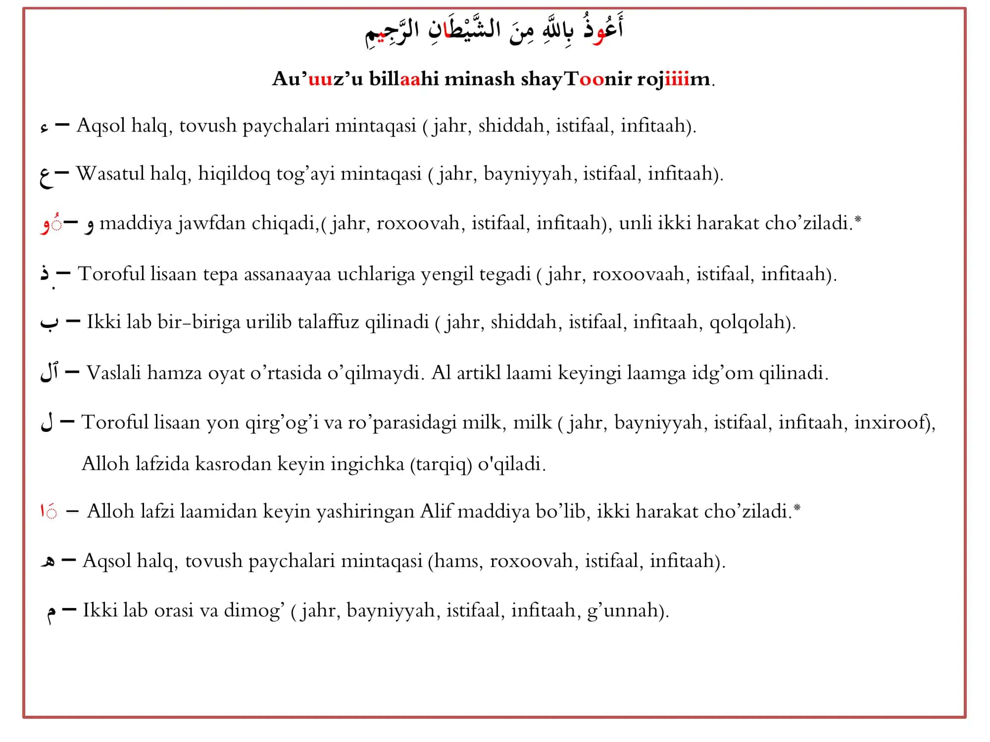 Wasatul halq, hiqildoq tog’ayi mintaqasi 1