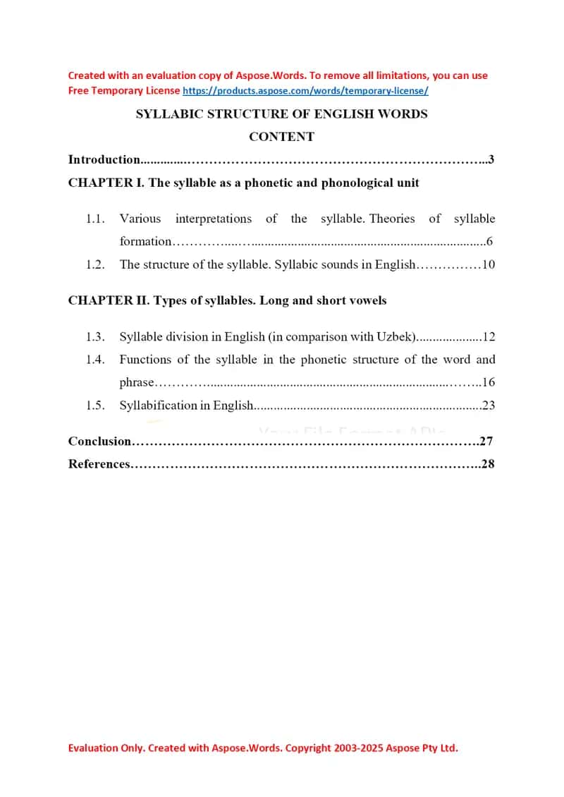 Syllabic structure of english words 1